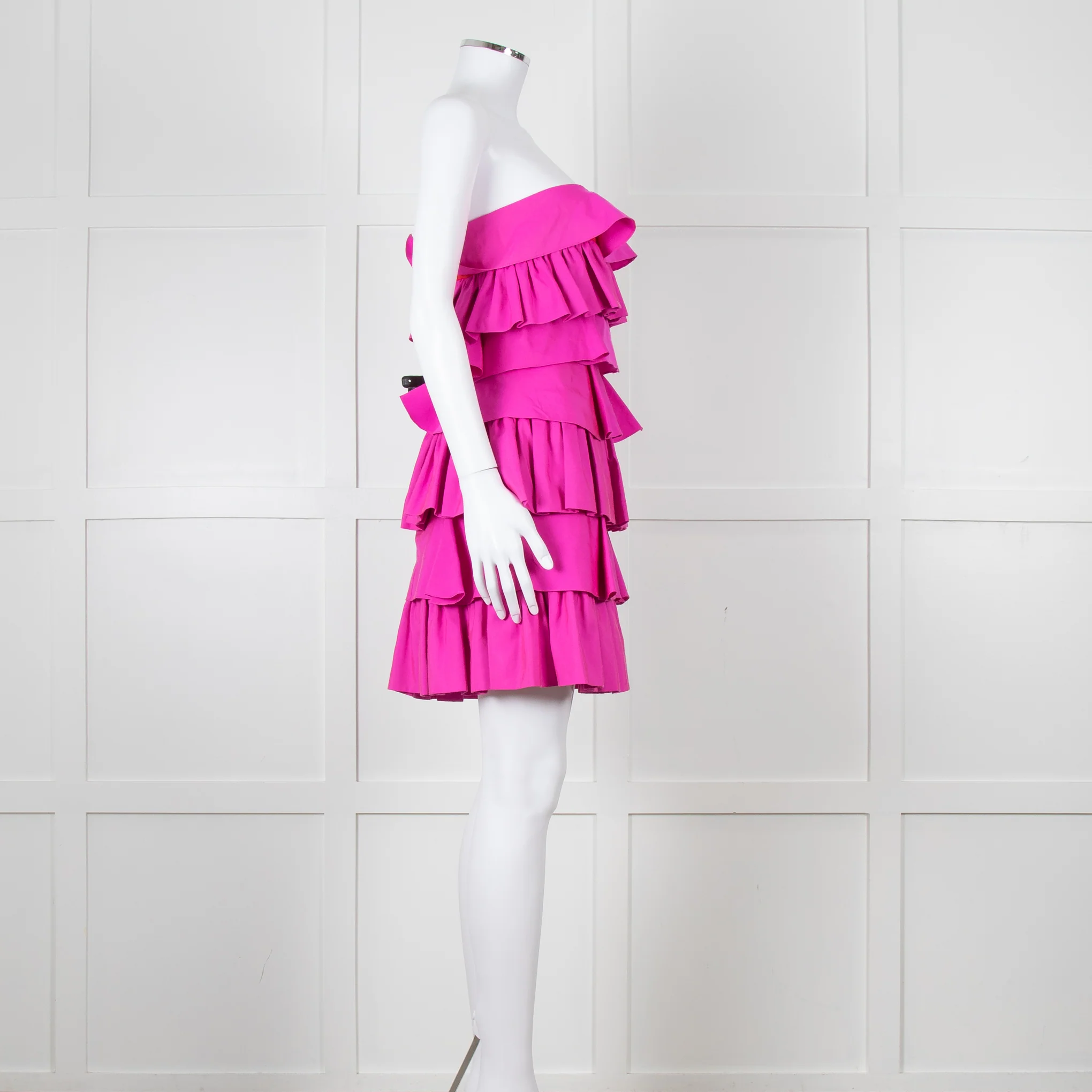 Emilio De La Morena Pink Ruffled Strapless Mini Dress - Image 3