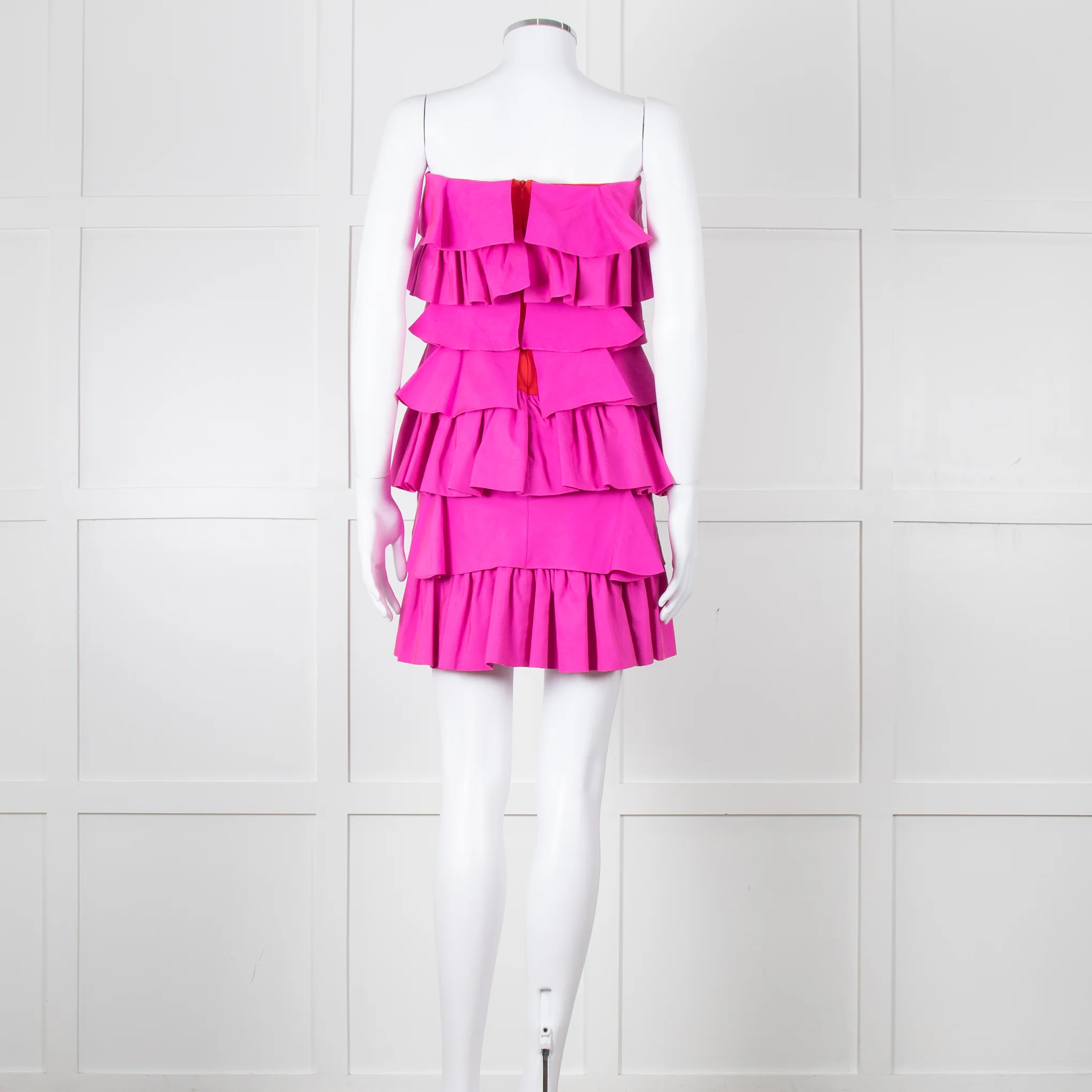 Emilio De La Morena Pink Ruffled Strapless Mini Dress - Image 7