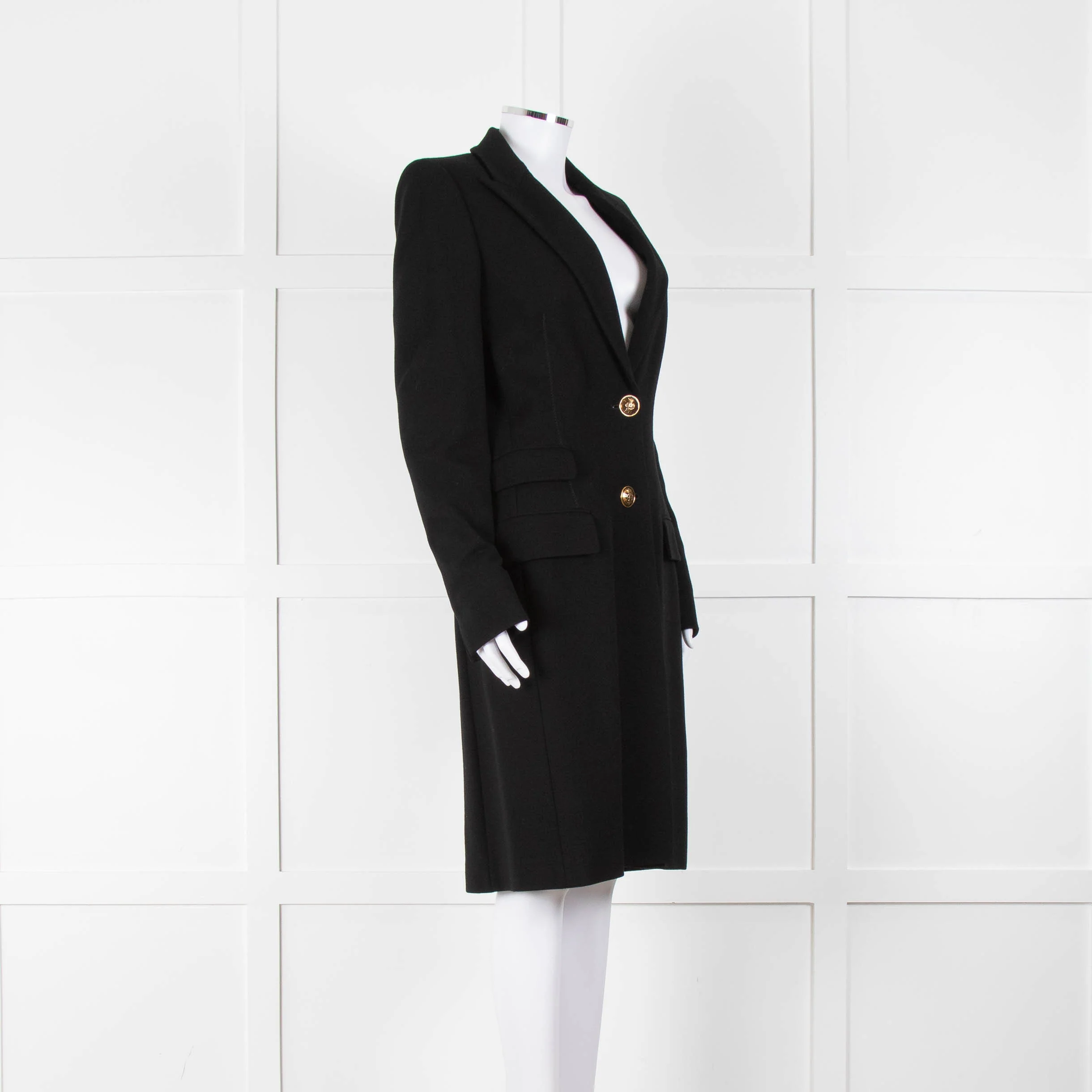 Emilio Pucci Black Gold Button Fitted Coat - Image 2