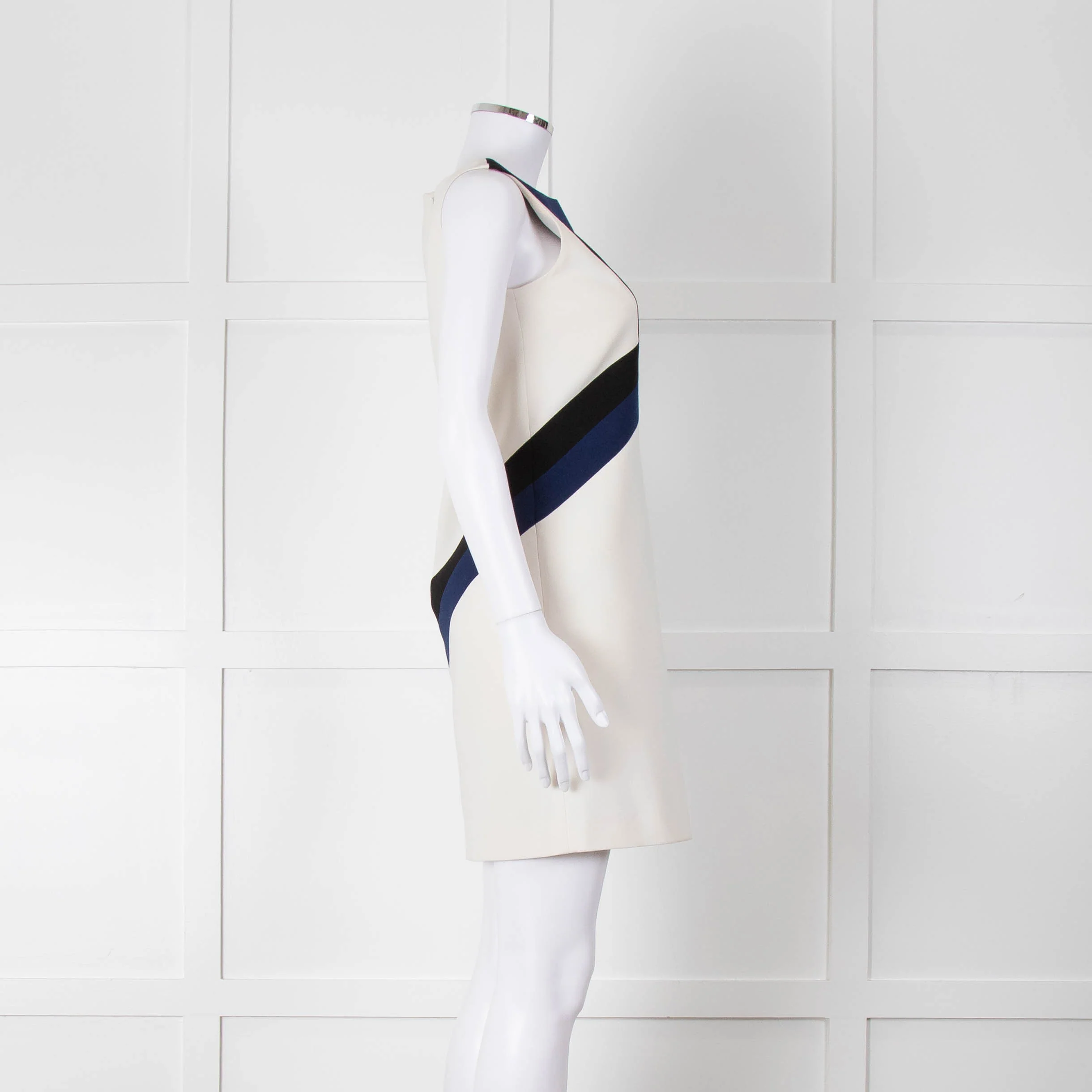 Emilio Pucci Cream Shift Dress with Black and Navy Colour Block Chest - Image 3