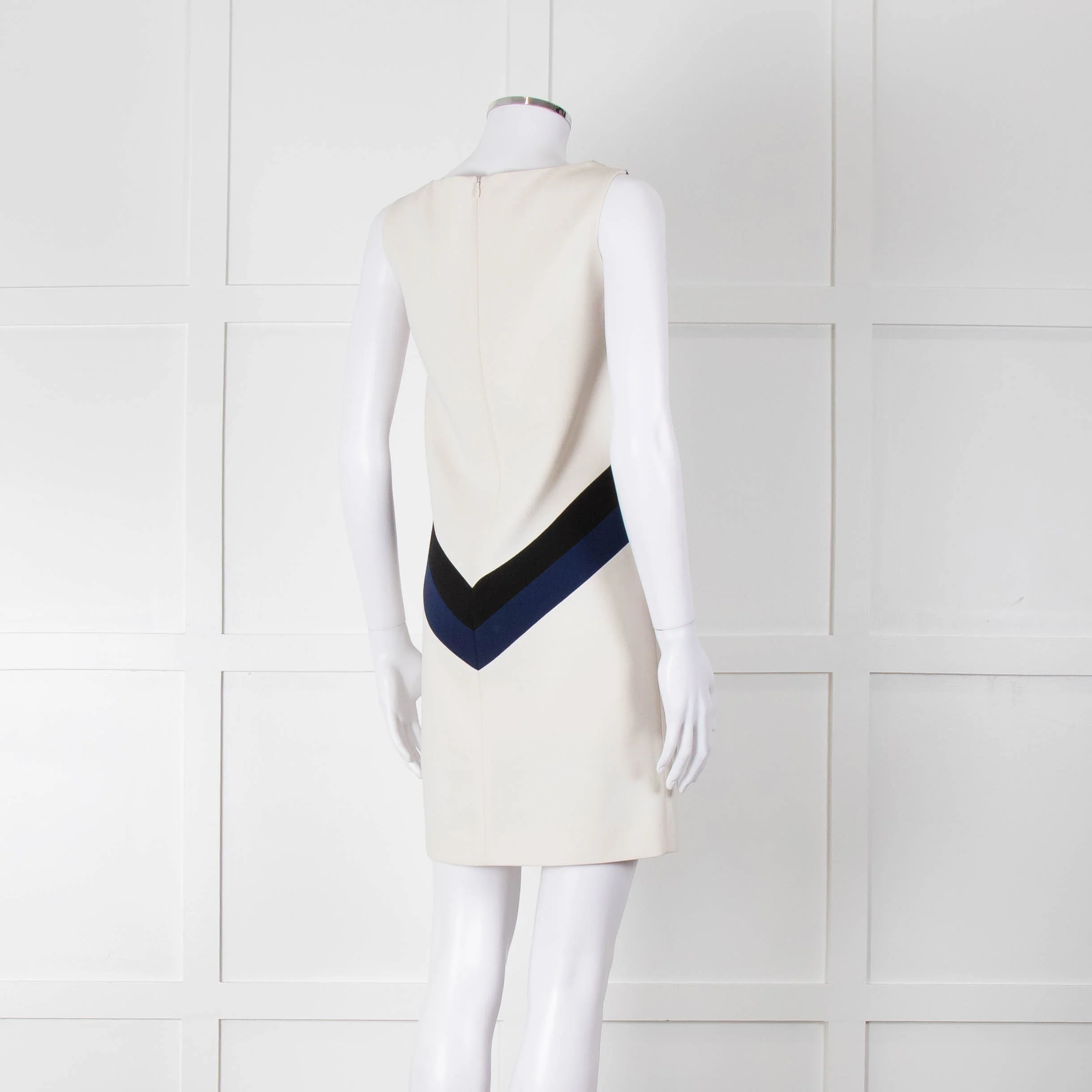 Emilio Pucci Cream Shift Dress with Black and Navy Colour Block Chest - Image 4