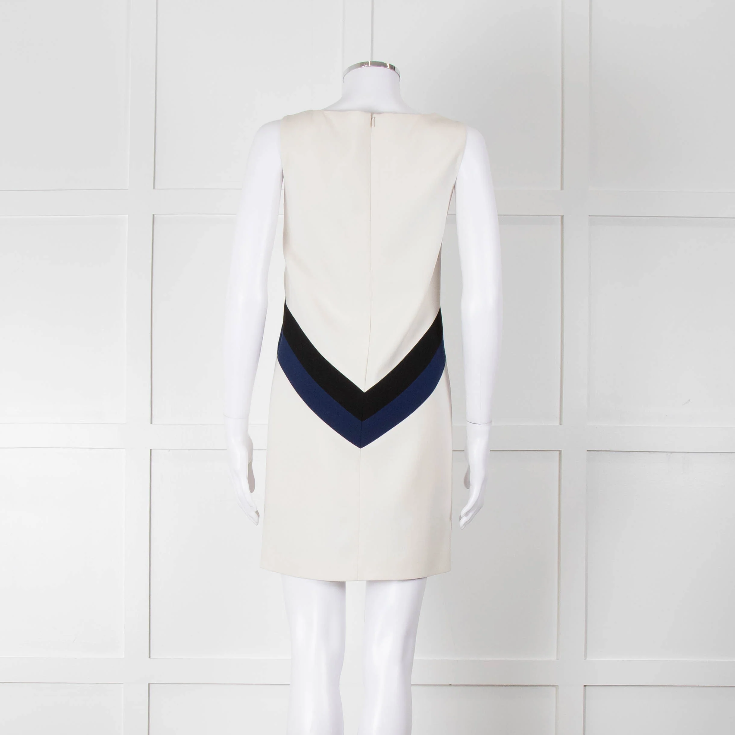 Emilio Pucci Cream Shift Dress with Black and Navy Colour Block Chest - Image 5