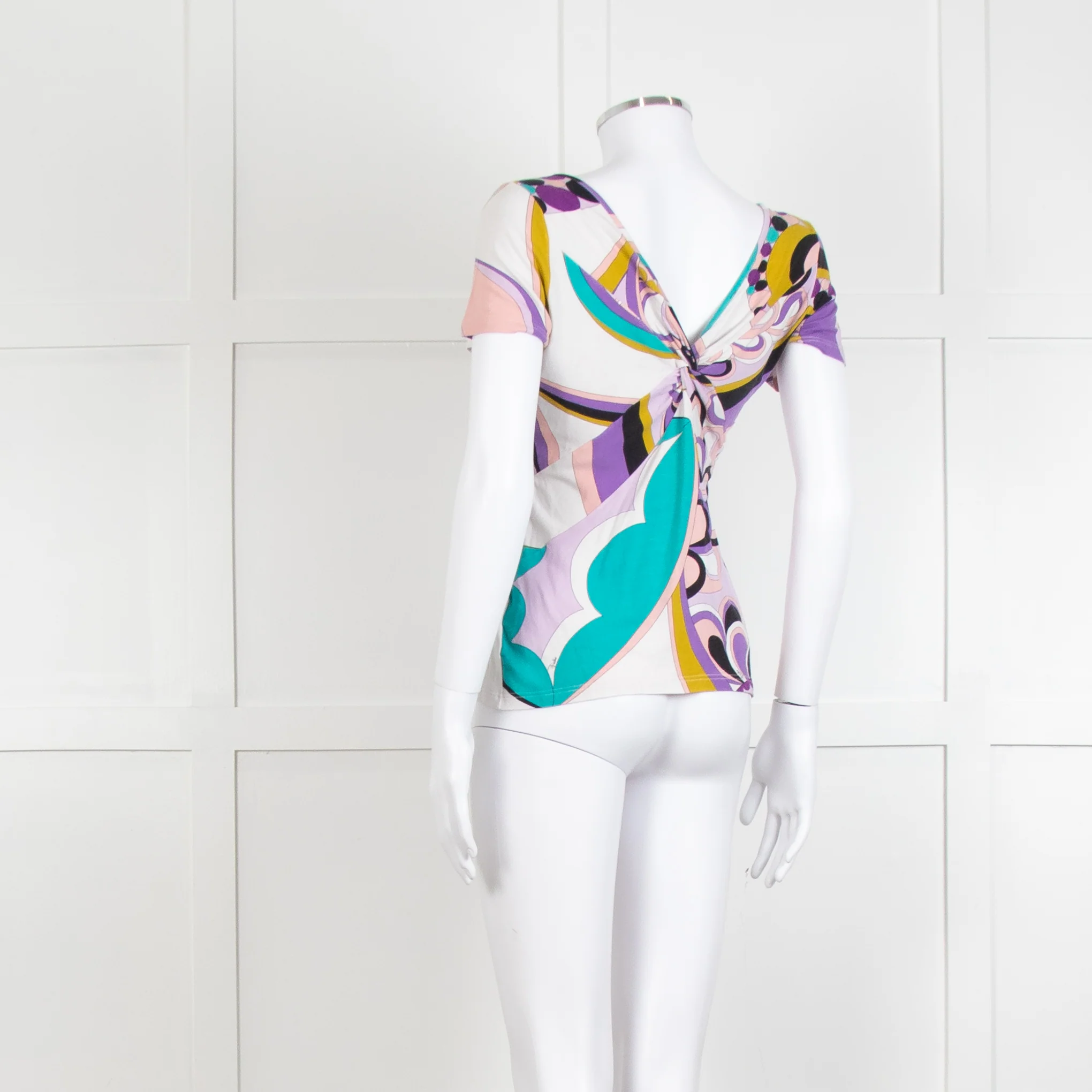 Emilio Pucci Pale Pink Lilac Black Print T Shirt - Image 4