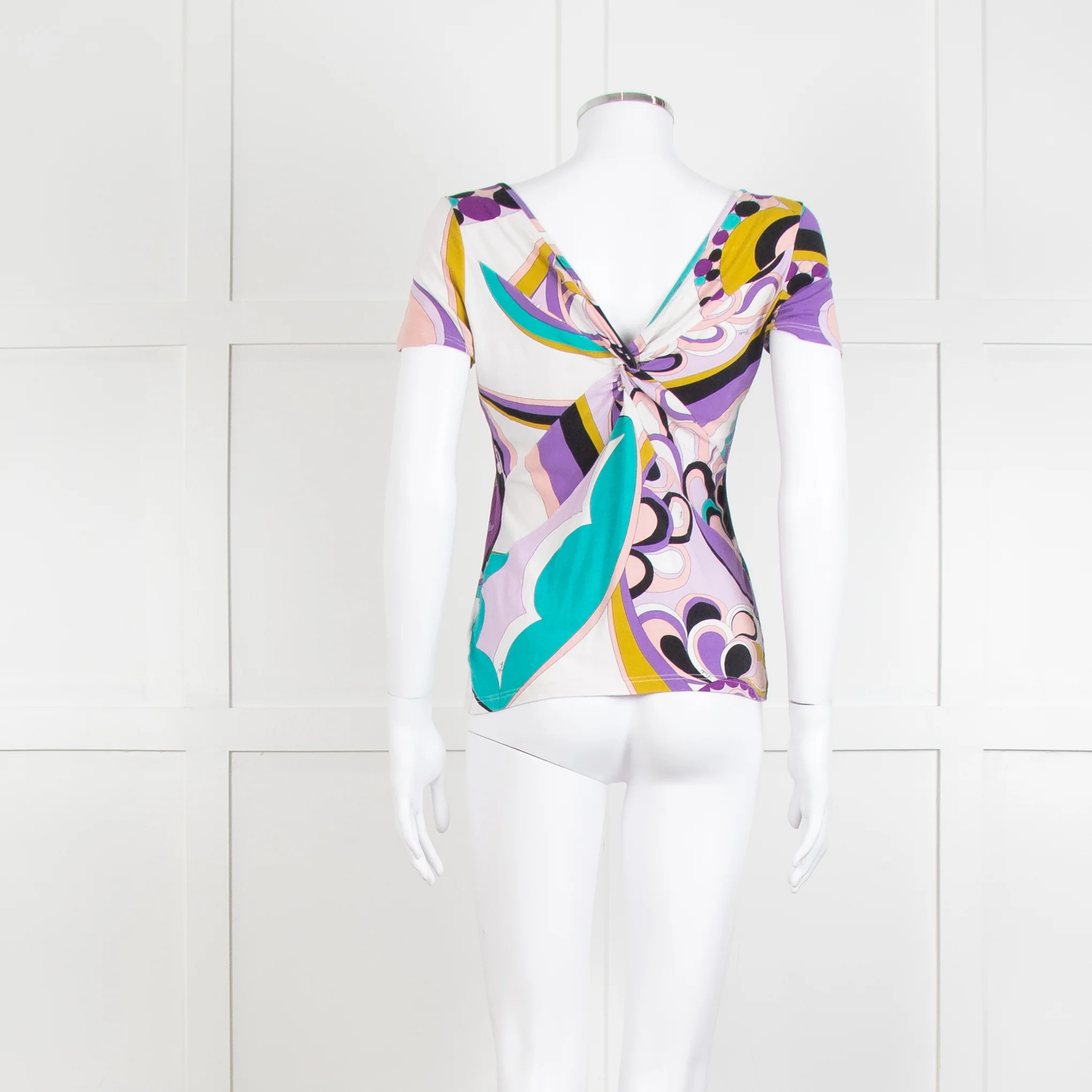 Emilio Pucci Pale Pink Lilac Black Print T Shirt - Image 5