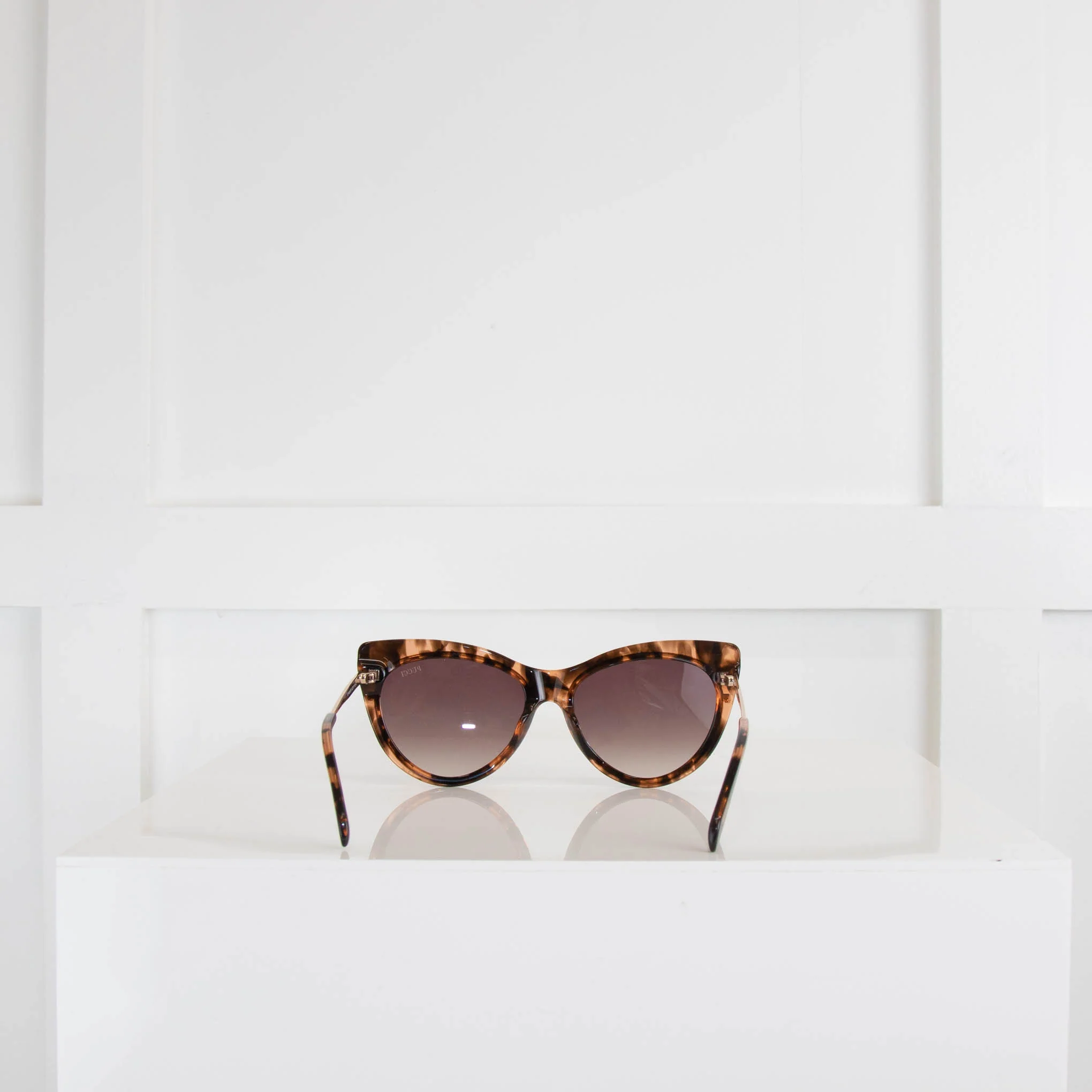Emilio Pucci Tortoiseshell and Rose Gold Rim Sunglasses - Image 4
