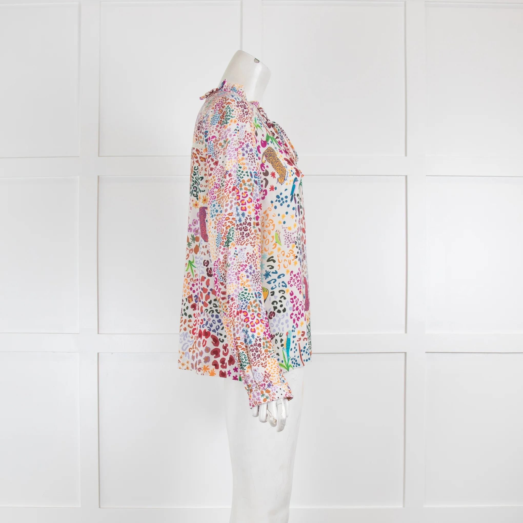 Emily Lovelock Printed Frilled Blouse - Image 2