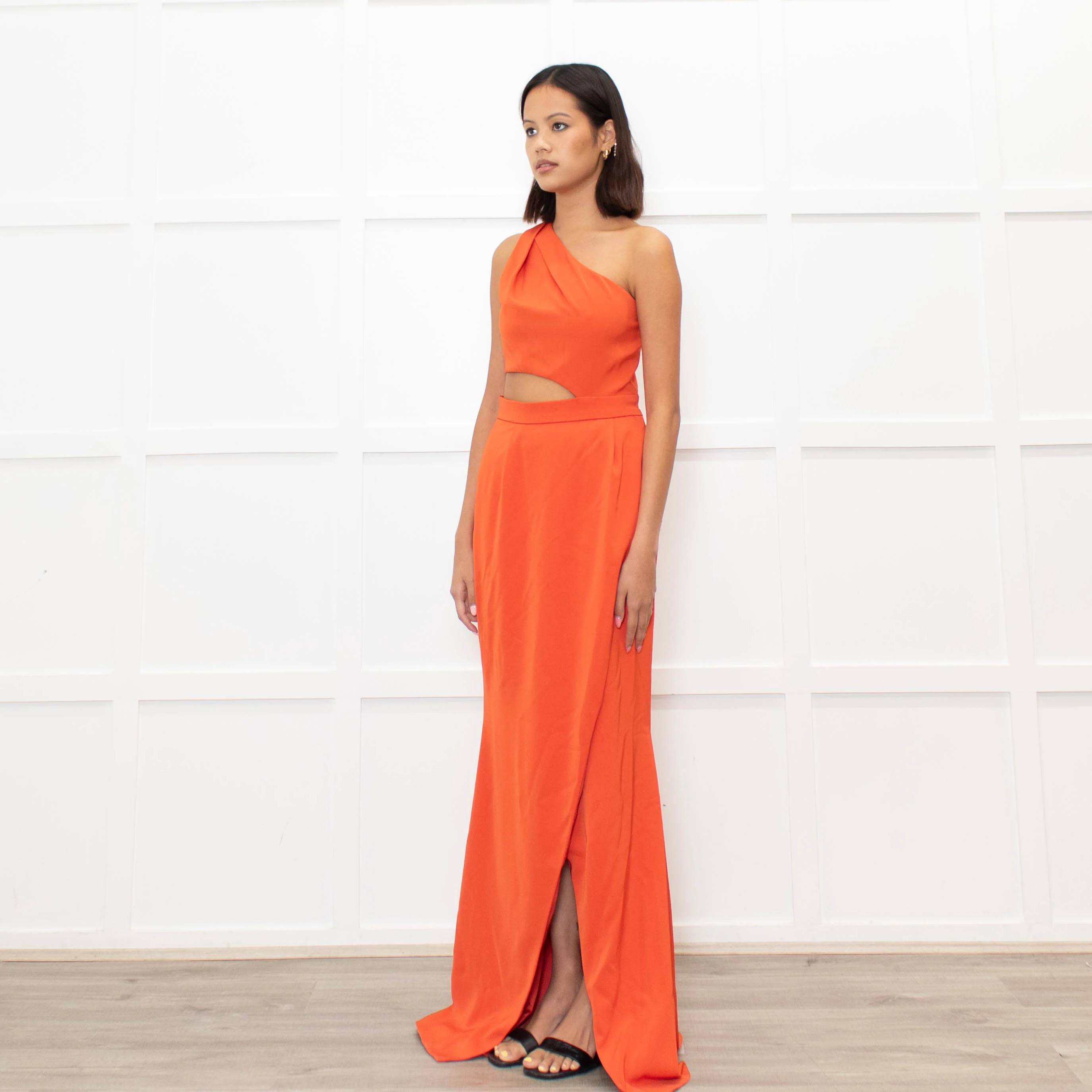 Emma Wallace Red Cutaway Fishtail Gown - Image 5