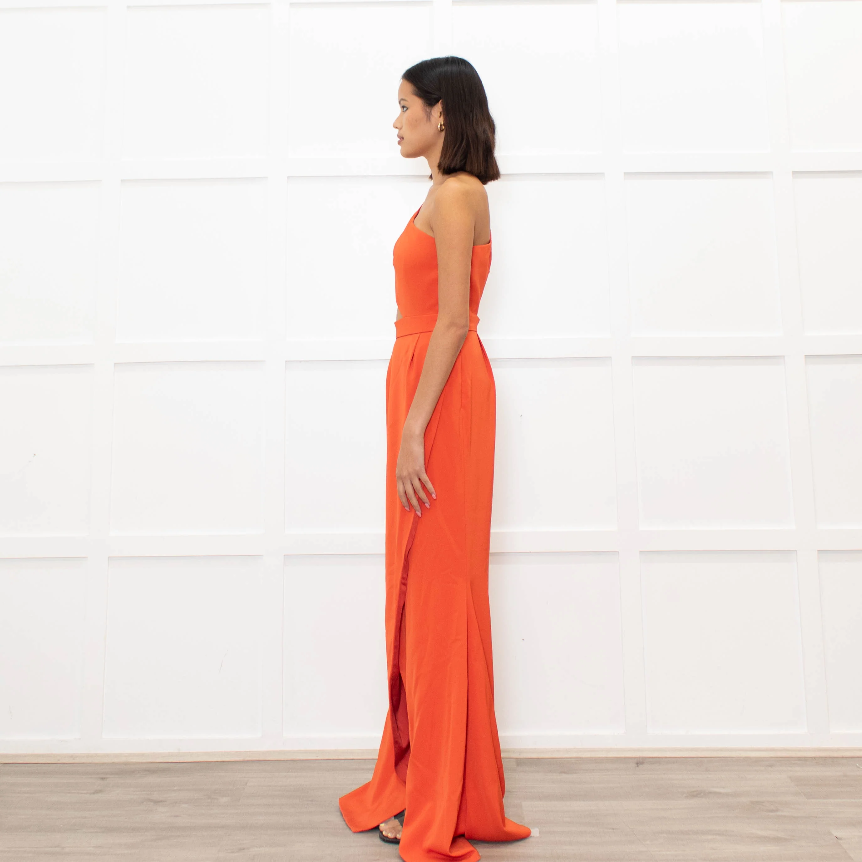 Emma Wallace Red Cutaway Fishtail Gown - Image 6