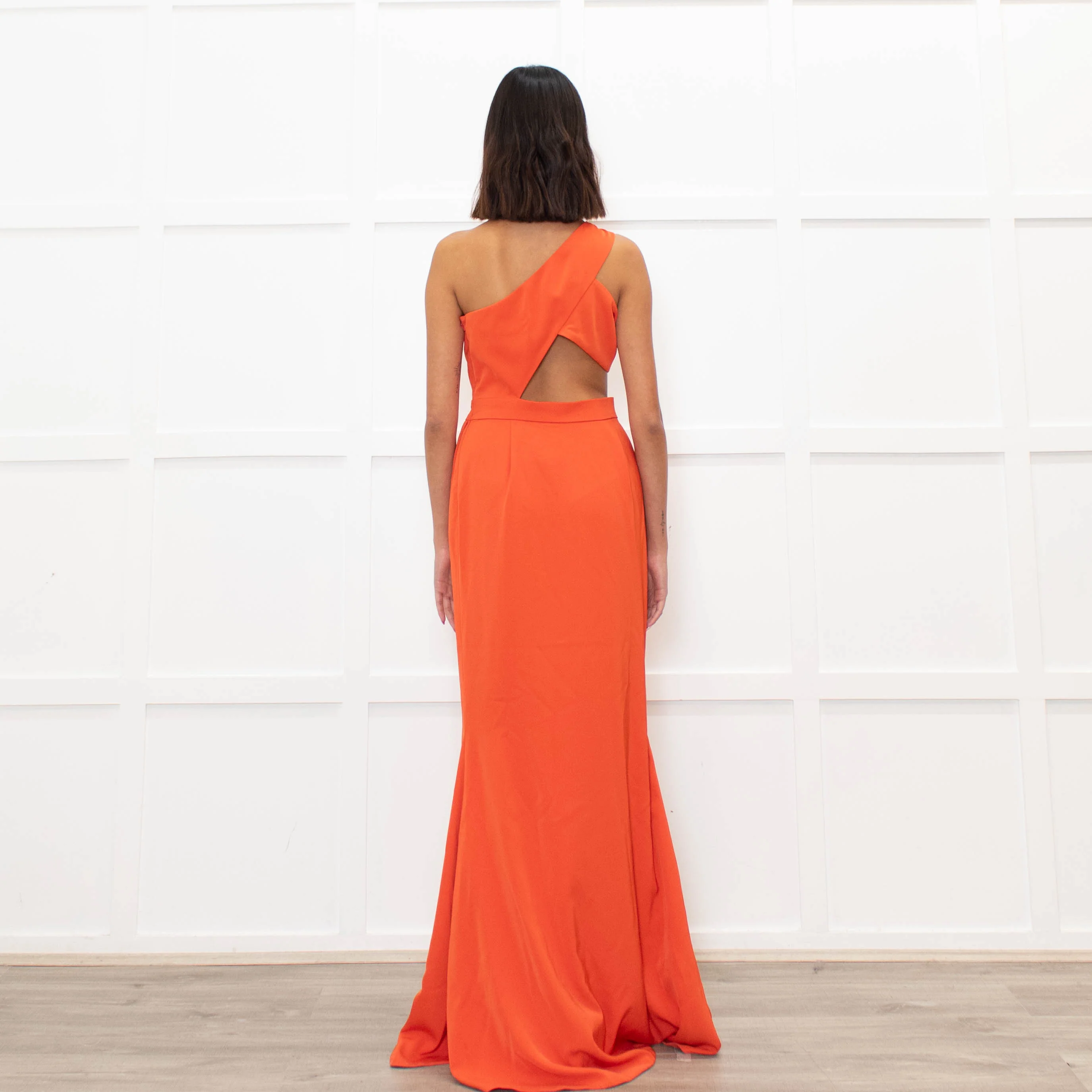 Emma Wallace Red Cutaway Fishtail Gown - Image 7