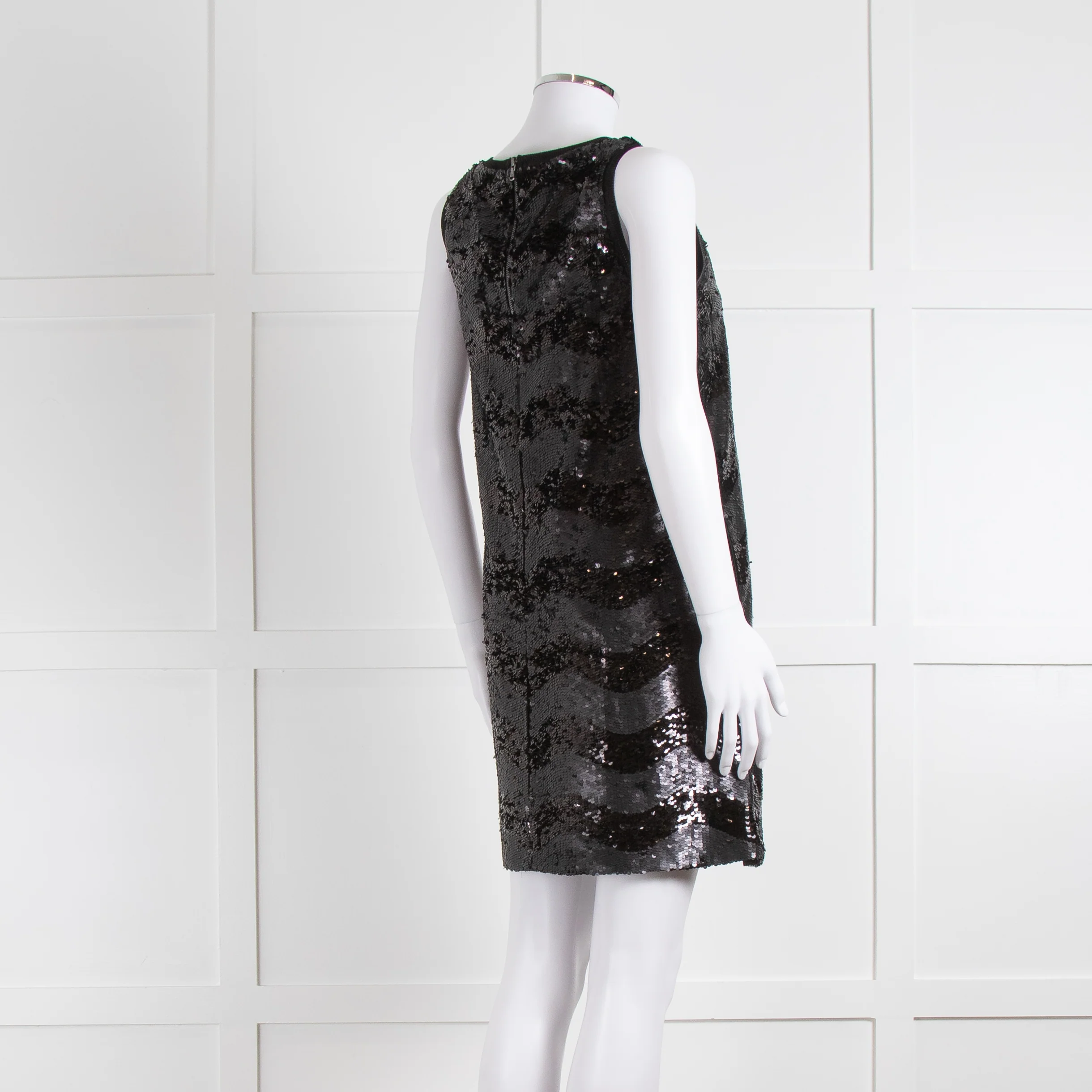 Emporio Armani Black Sequin Sleeveless Dress - Image 5