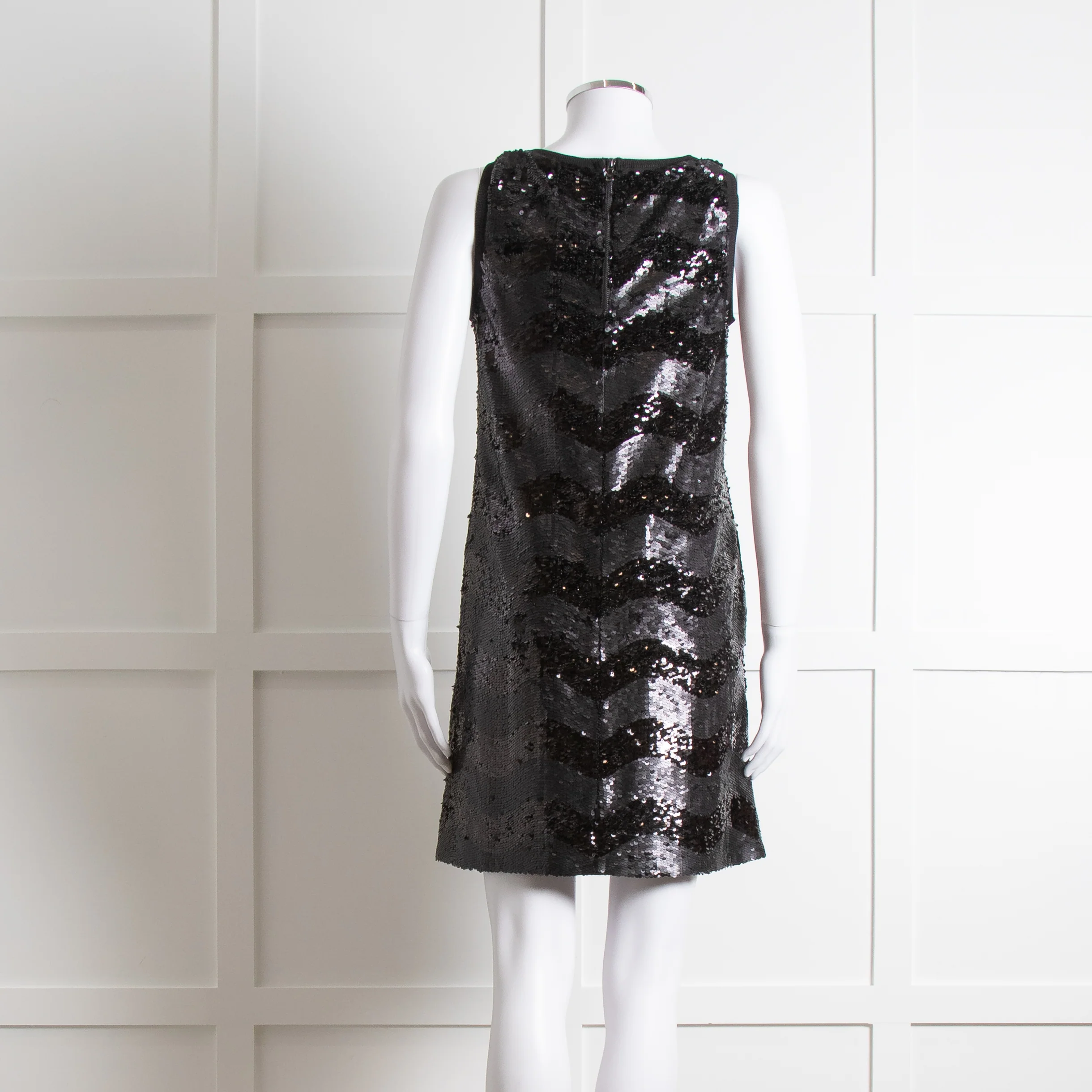 Emporio Armani Black Sequin Sleeveless Dress - Image 6