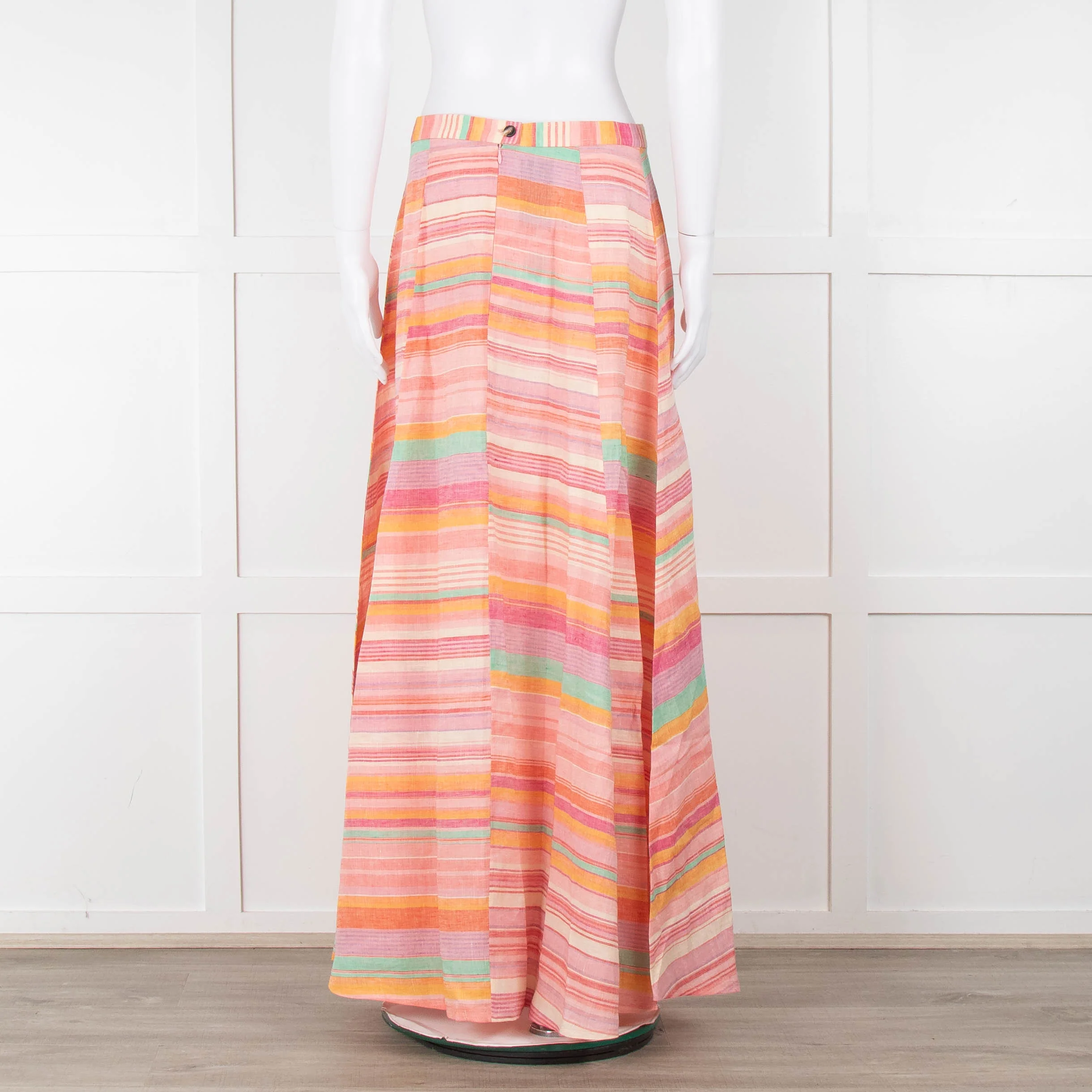 Emporio Sirenuse Orange, Pink and Green Stripe Maxi Skirt - Image 5