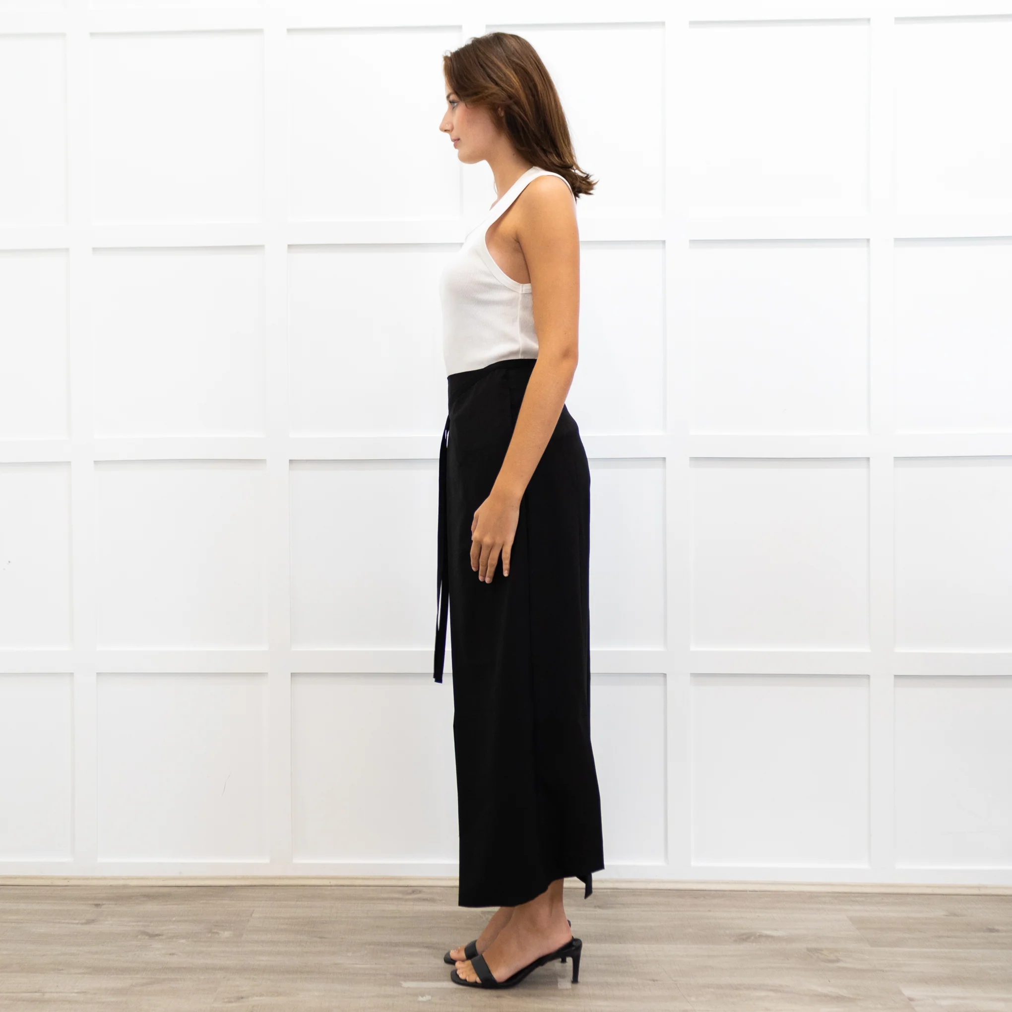 Enfold Black Wraparound Culottes - Image 4