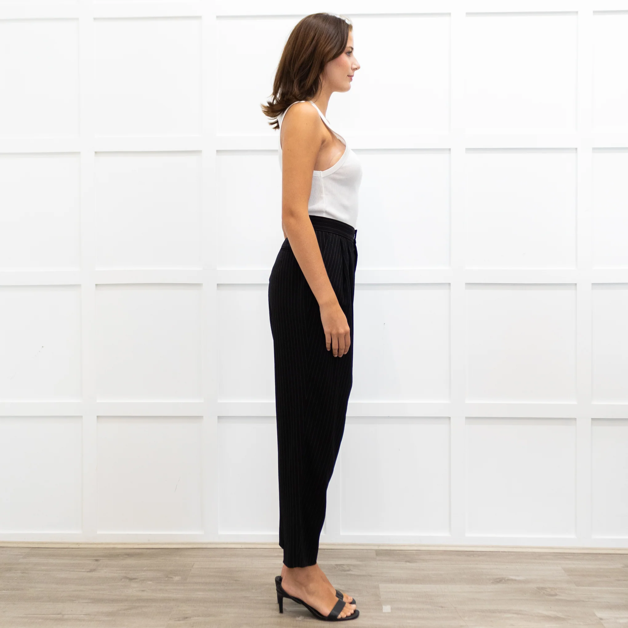 Enfold Pinstripe Front Pleat Trousers - Image 6