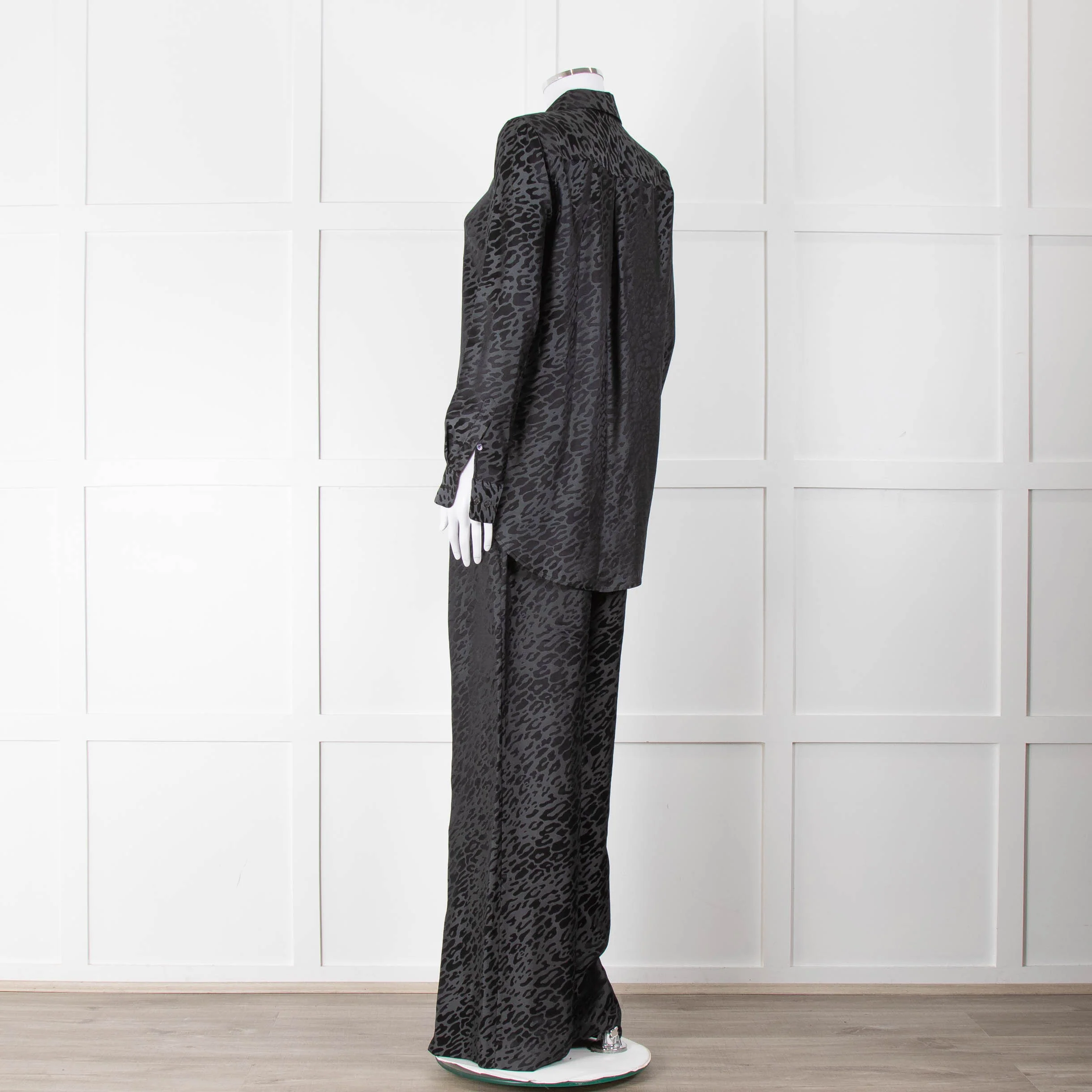 Equipment Black and Grey Animal Print Wide Leg Trousers - Image 14
