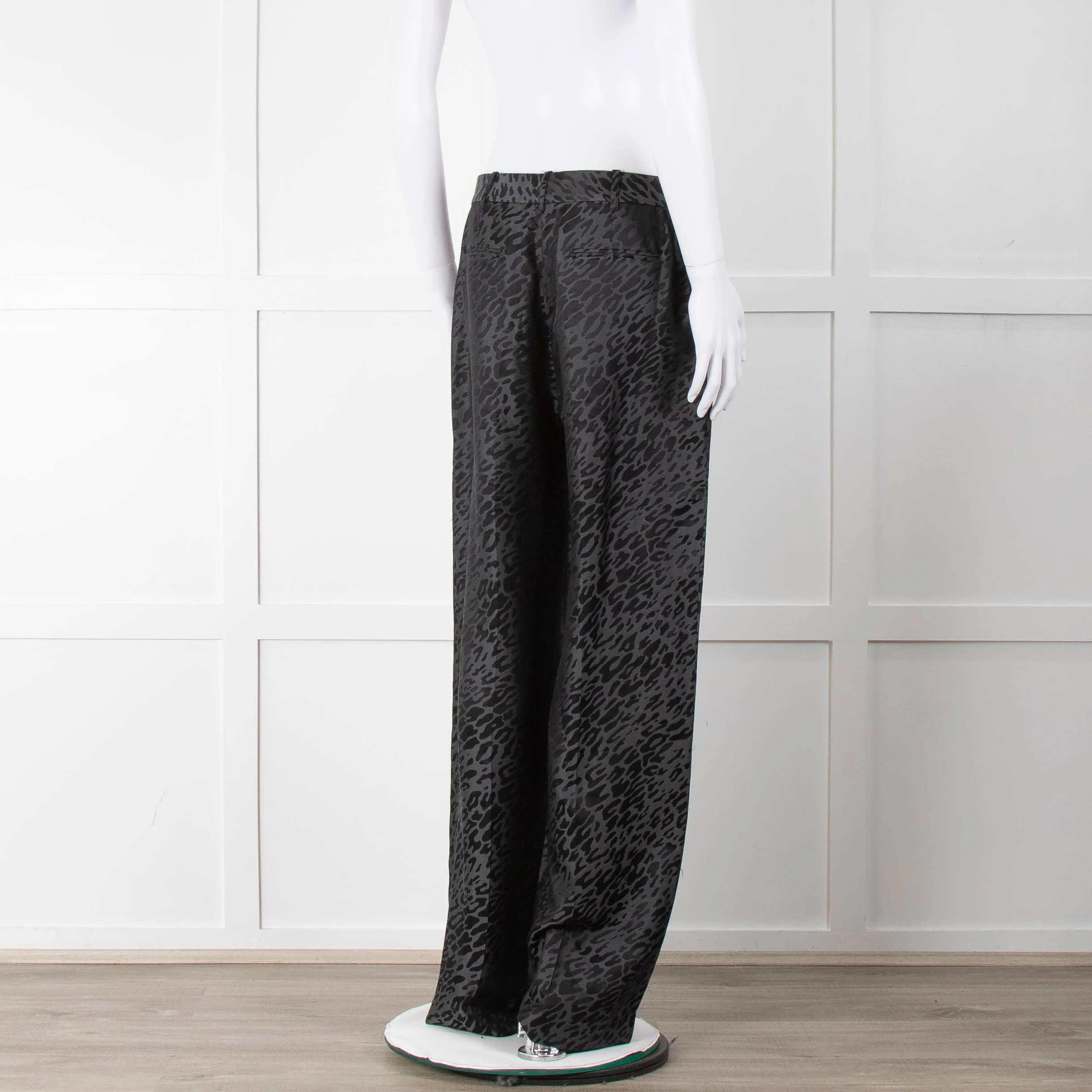 Equipment Black and Grey Animal Print Wide Leg Trousers - Image 5
