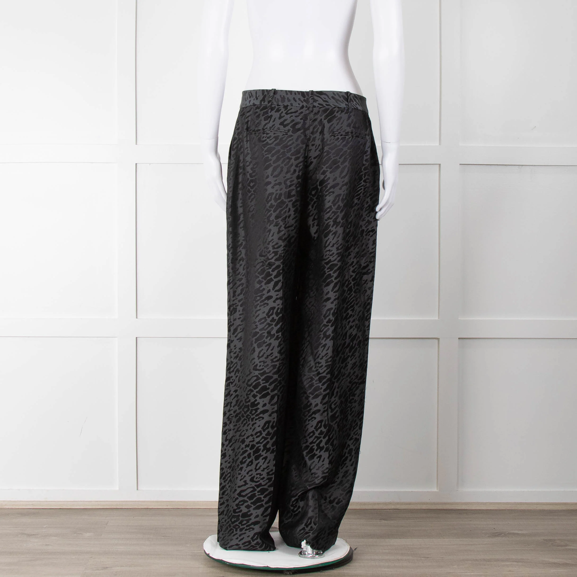 Equipment Black and Grey Animal Print Wide Leg Trousers - Image 6