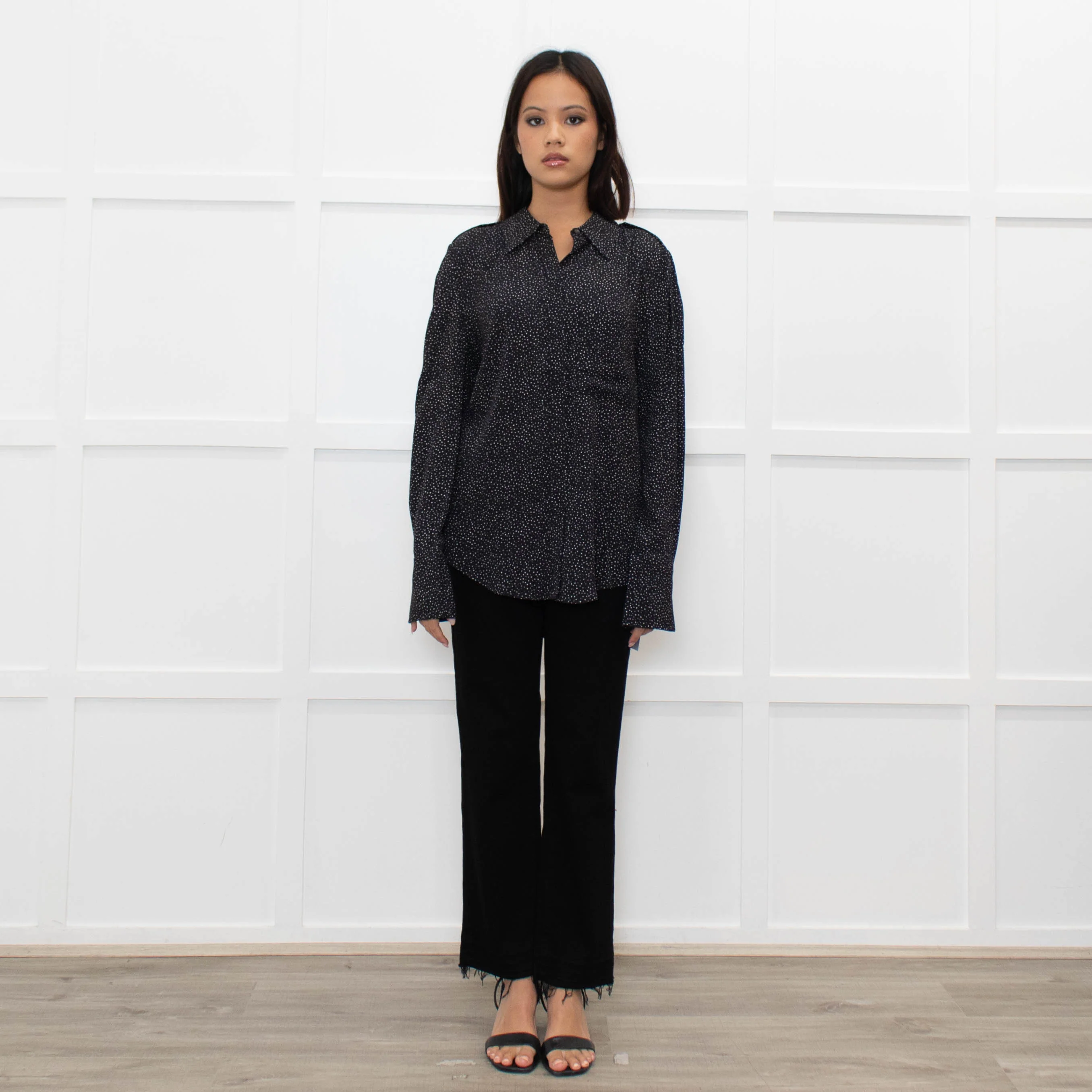 Equipment Black Shirt With Tiny White Spots