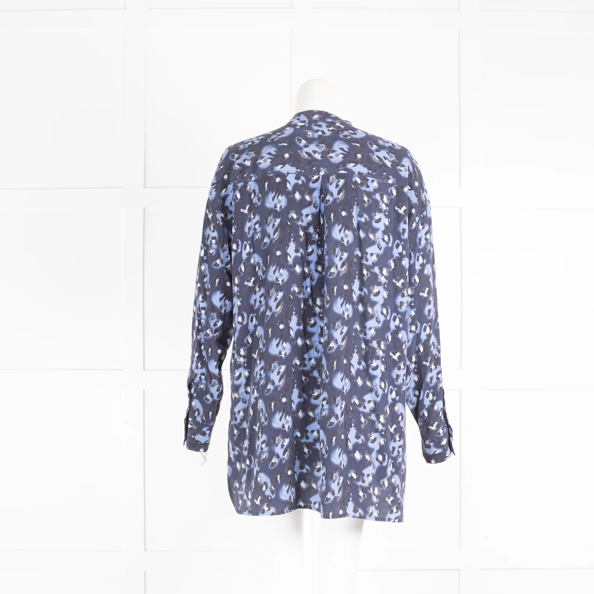 Equipment Blue Pattern Silk Shirt - Image 3