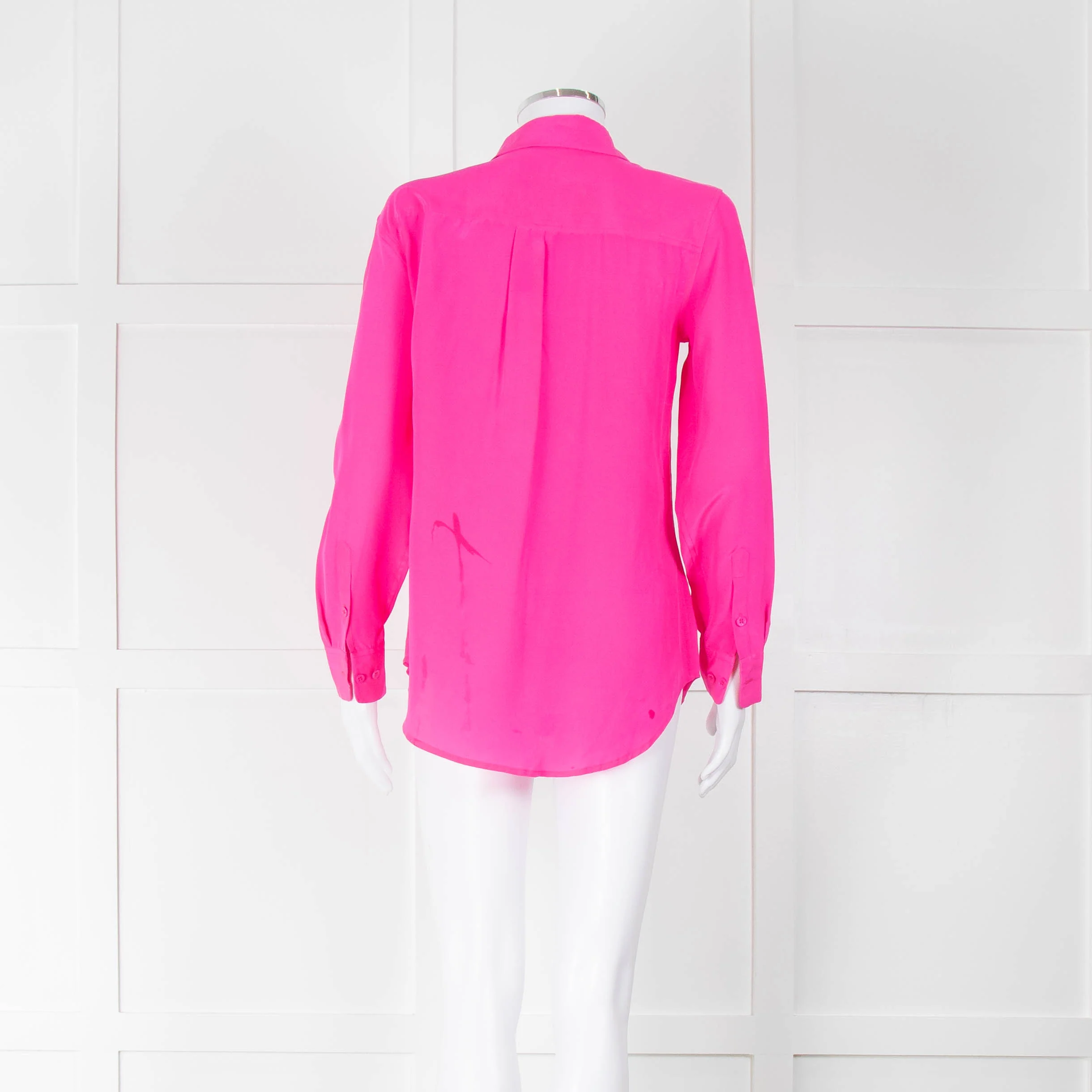 Equipment Bright Pink Silk Button Up Shirt Blouse - Image 3