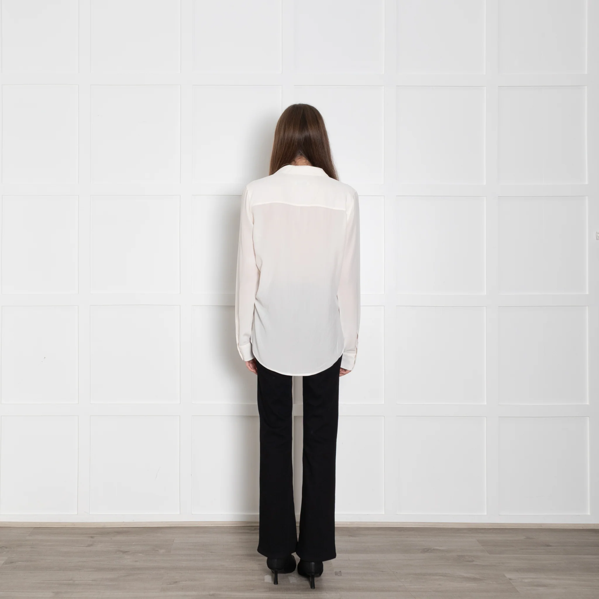 Equipment Cream Silk Pyjama Collar Shirt - Image 5