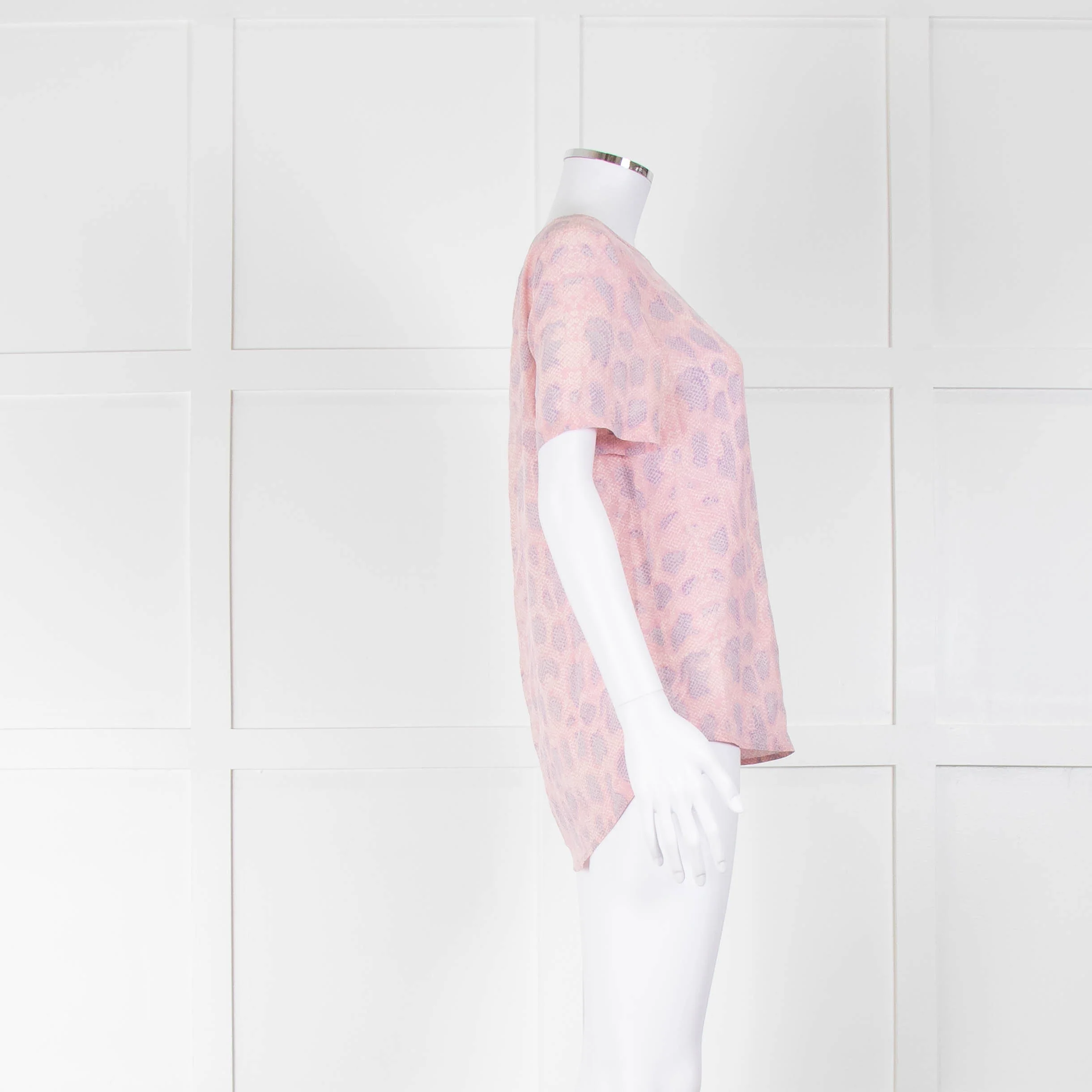 Equipment Pale Pink Lilac Silk Short Sleeve Top - Image 2