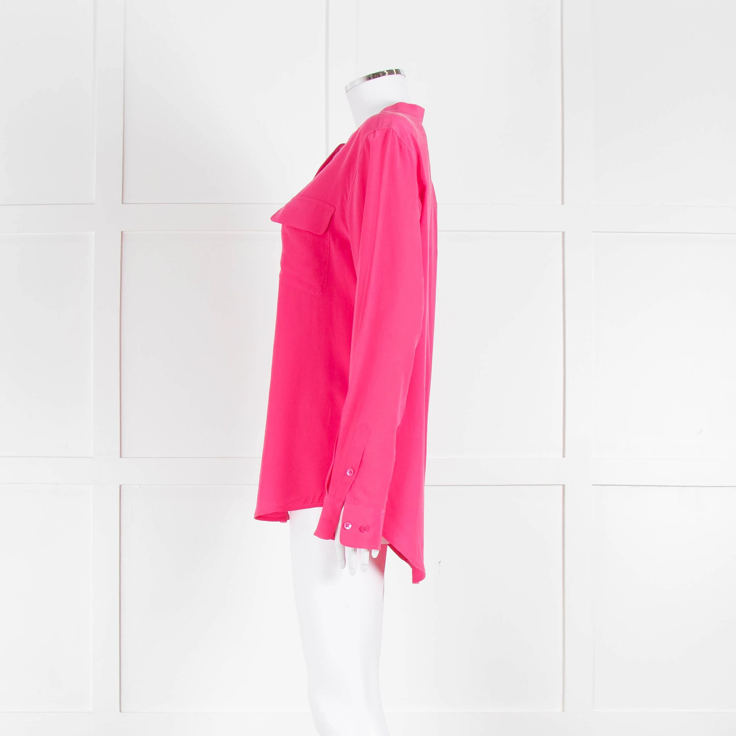 EQUIPMENT Pink L/S Silk Top With Buttons - Image 7