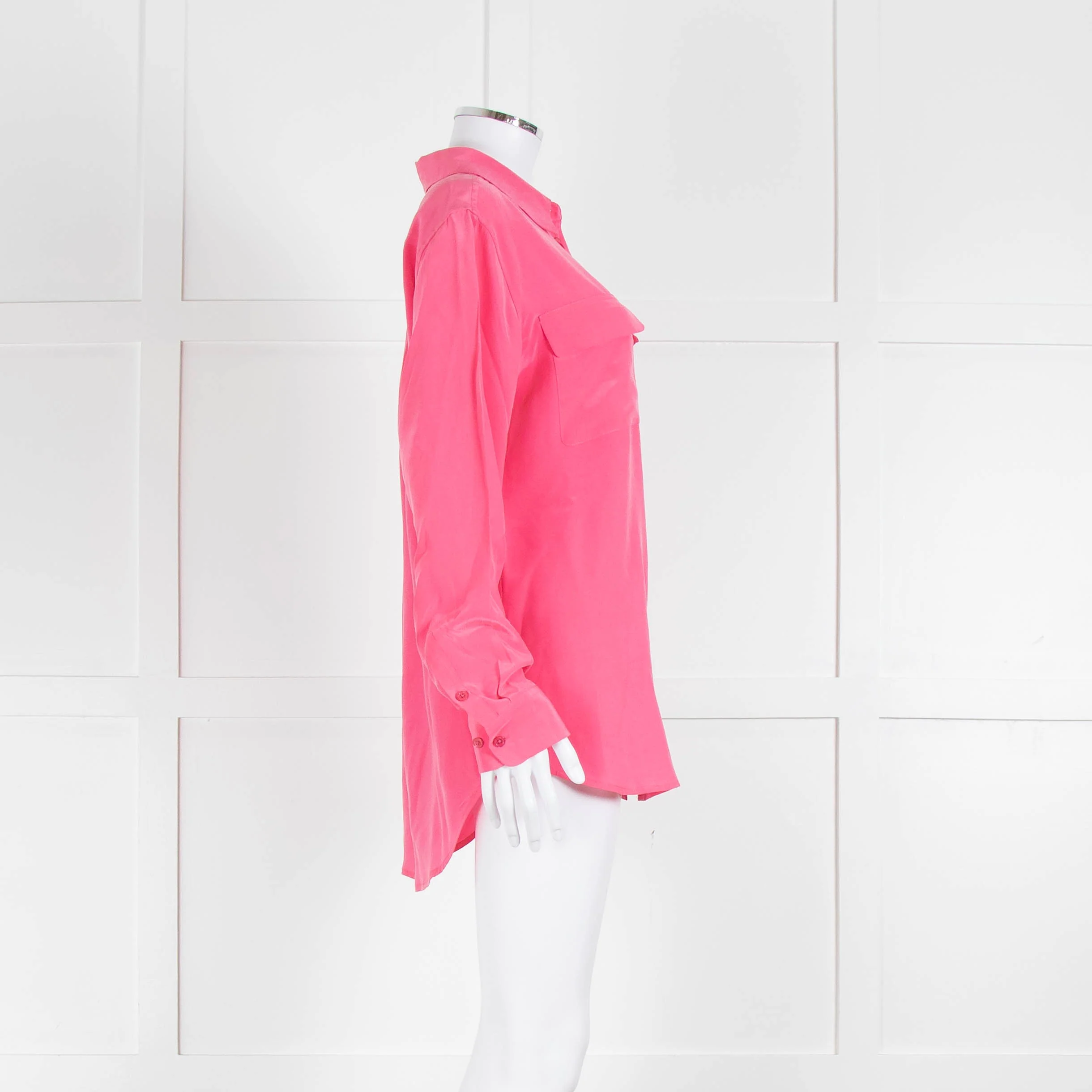 EQUIPMENT Pink Silk L/S Blouse With Buttons and Collar - Image 3