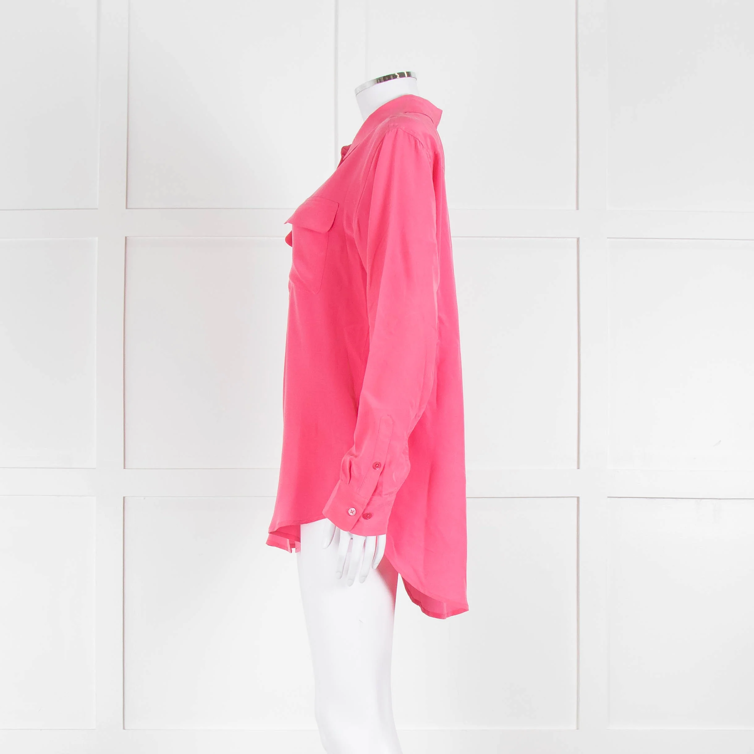 EQUIPMENT Pink Silk L/S Blouse With Buttons and Collar - Image 7