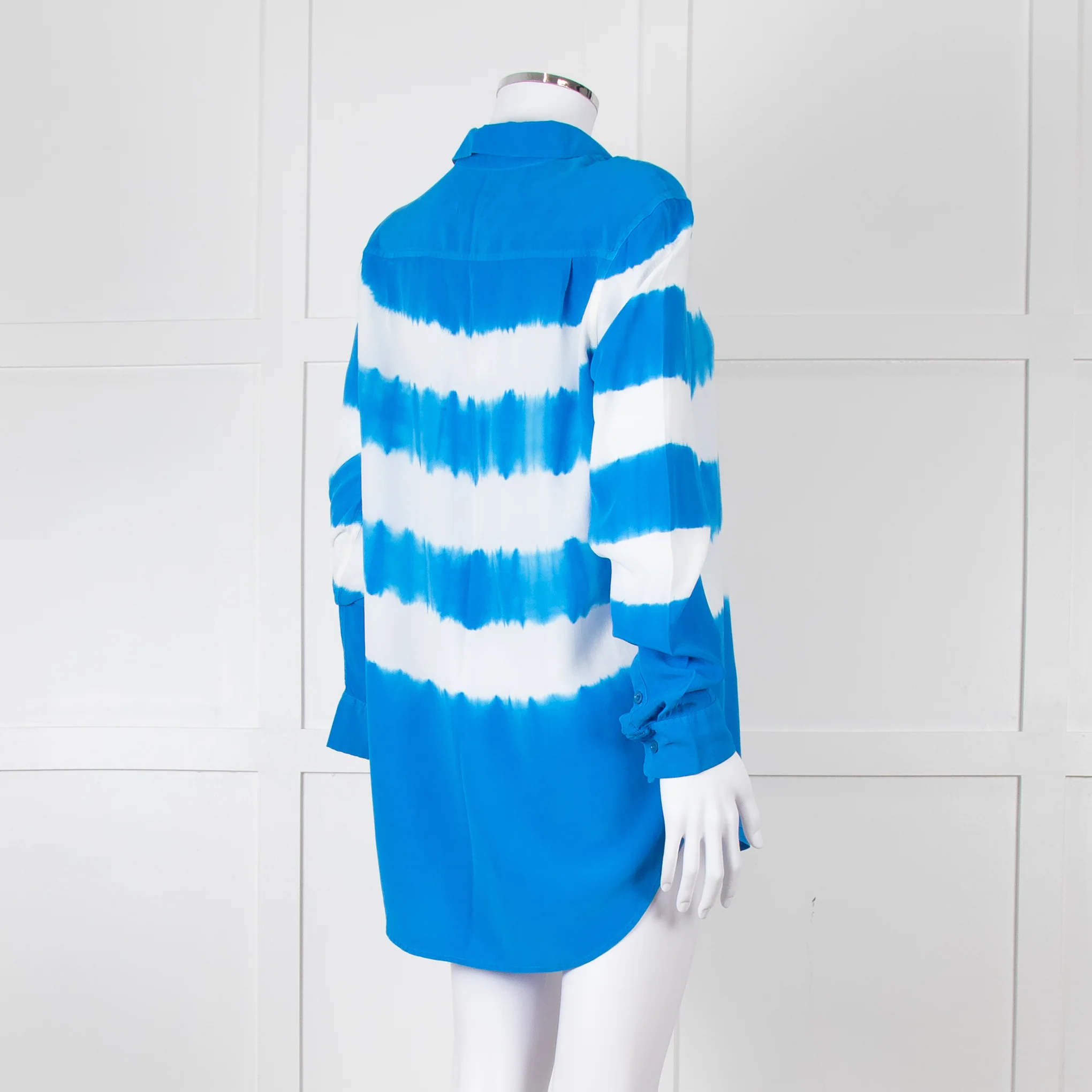 Equipment Royal Blue Silk Tie Dye Shirt - Image 4