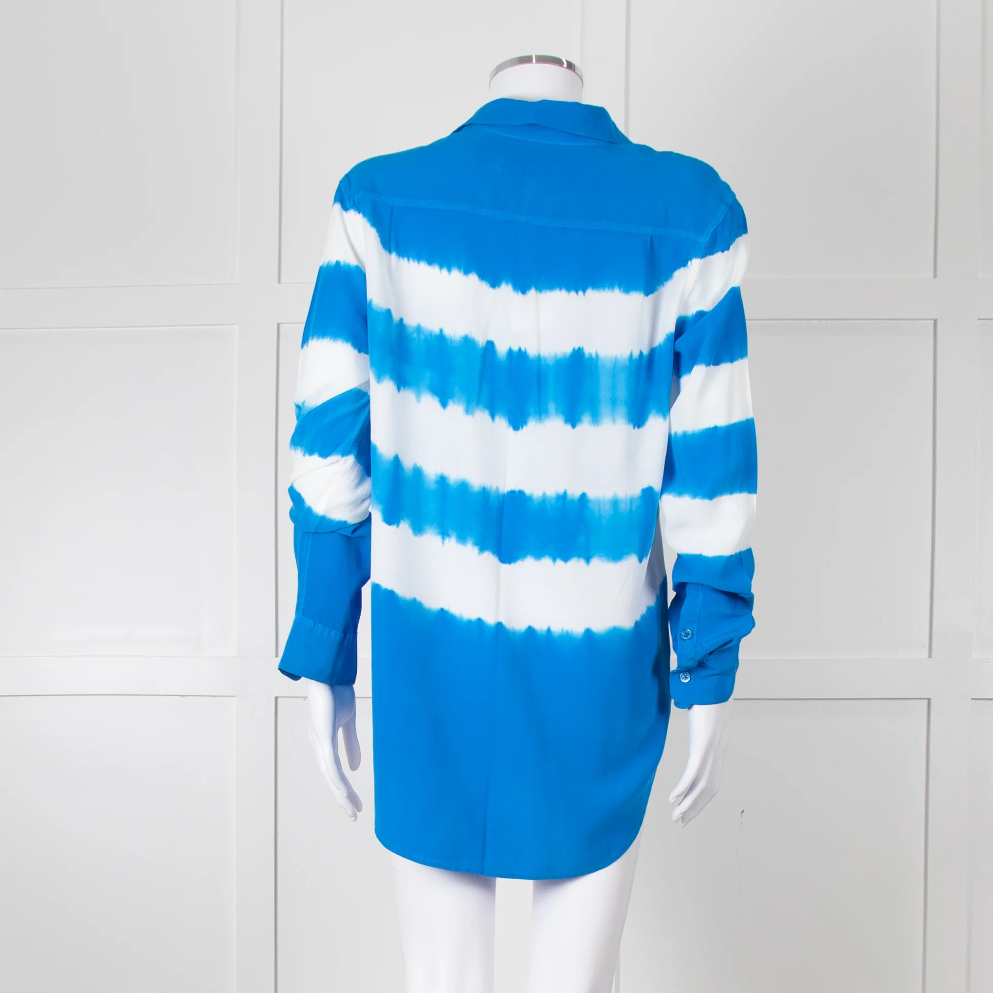 Equipment Royal Blue Silk Tie Dye Shirt - Image 5