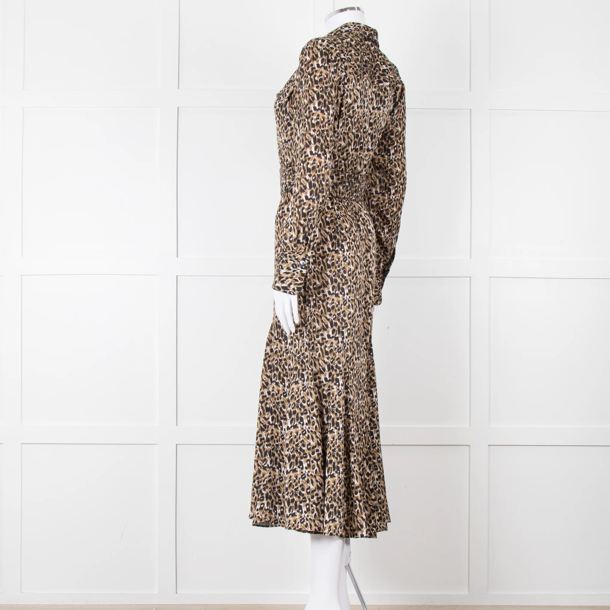 Equipment Satin Animal Print Shirt Dress with Belt - Image 6