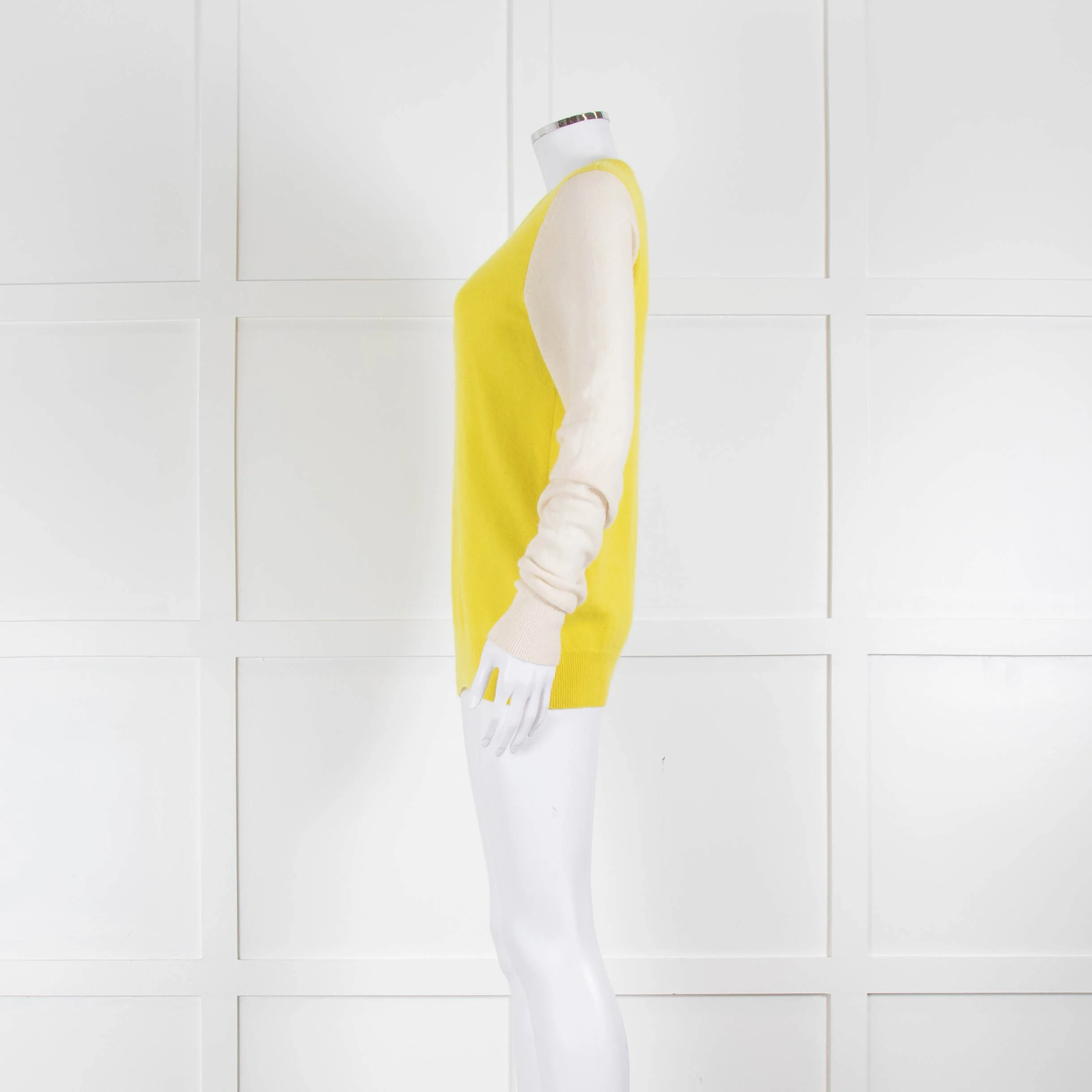 Equipment Yellow Cream Sleeve Cashmere Sweater - Image 4