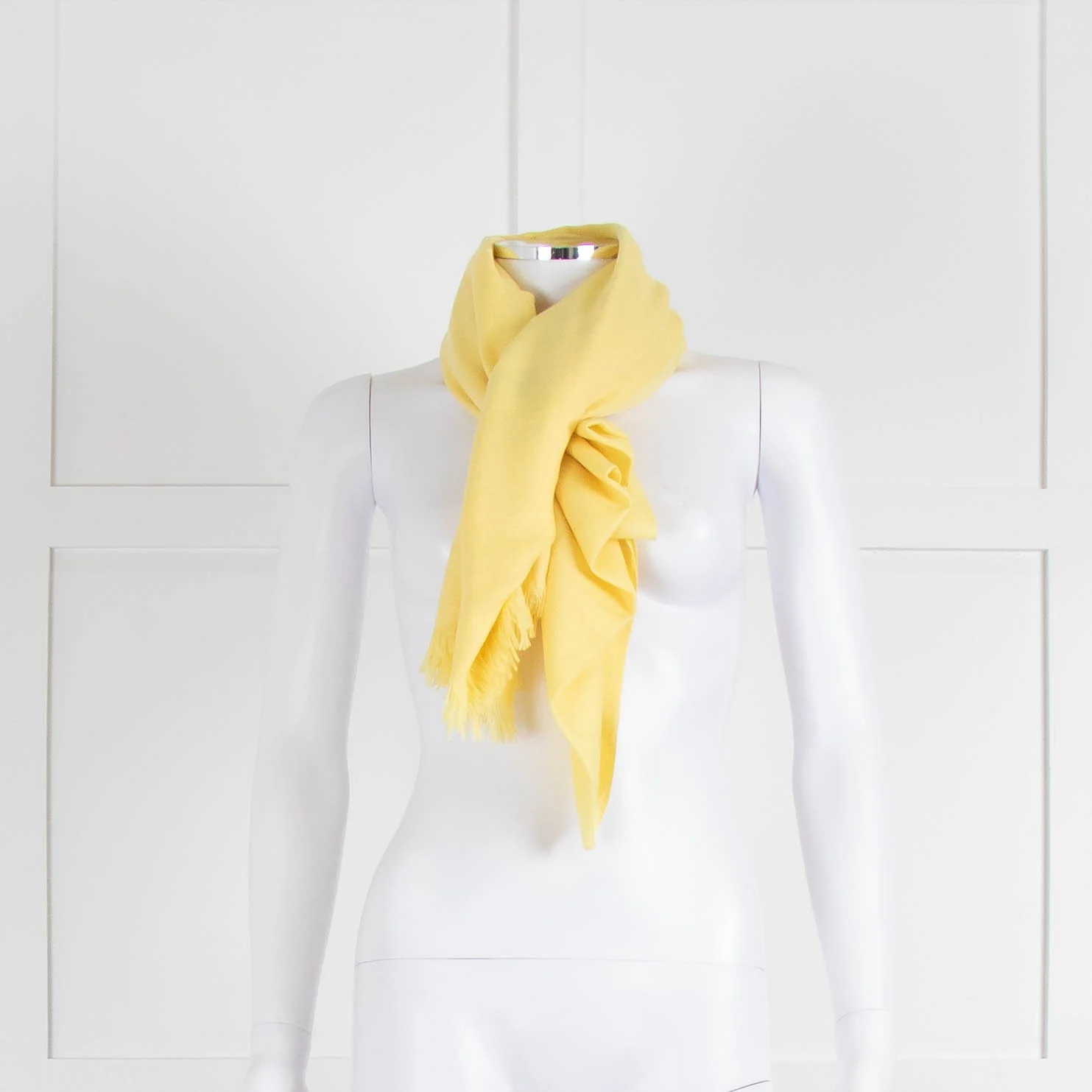 Eric Bompard Yellow Fine Cashmere Scarf - Image 2
