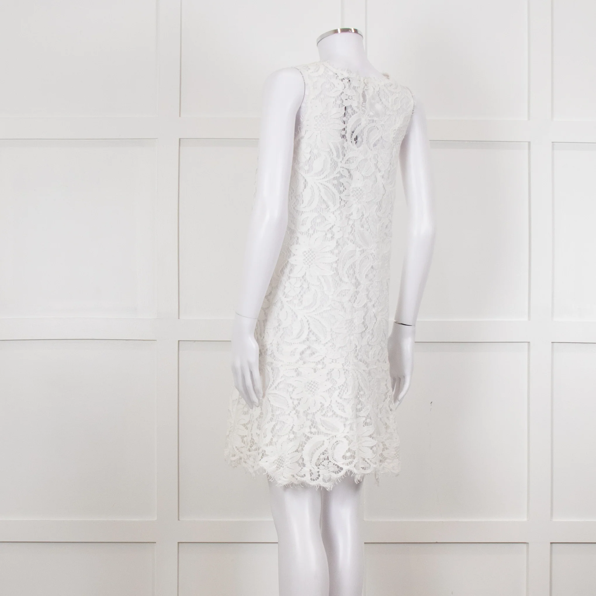 Ermanno Scervino White Lace Sleeveless Dress - Image 4
