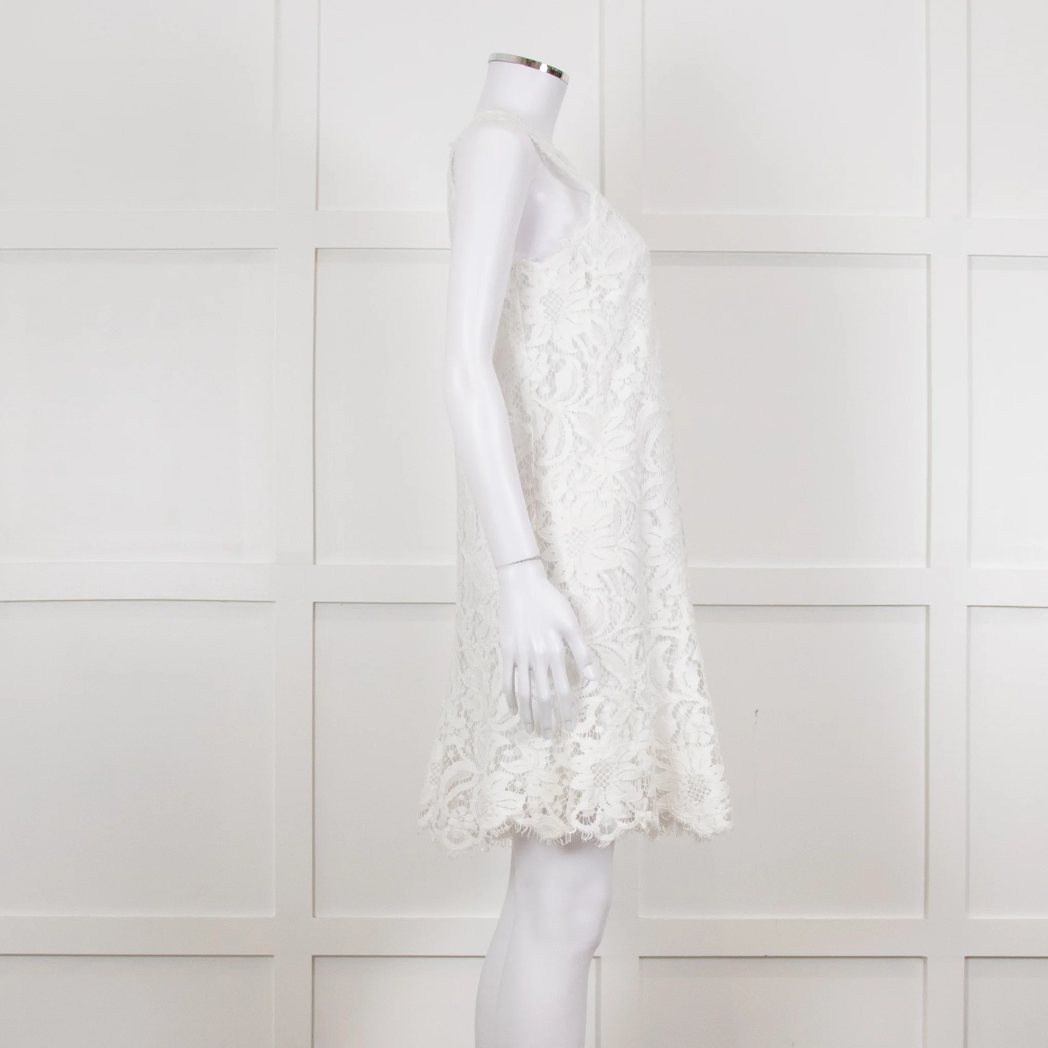 Ermanno Scervino White Lace Sleeveless Dress - Image 7