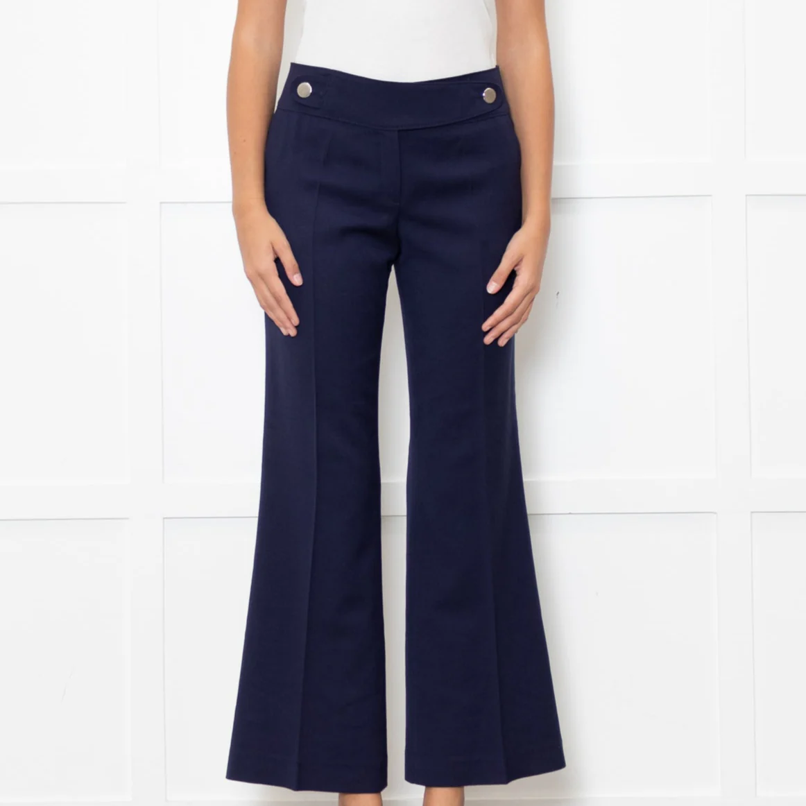 Escada Blue Flared Leg Trousers - Image 2