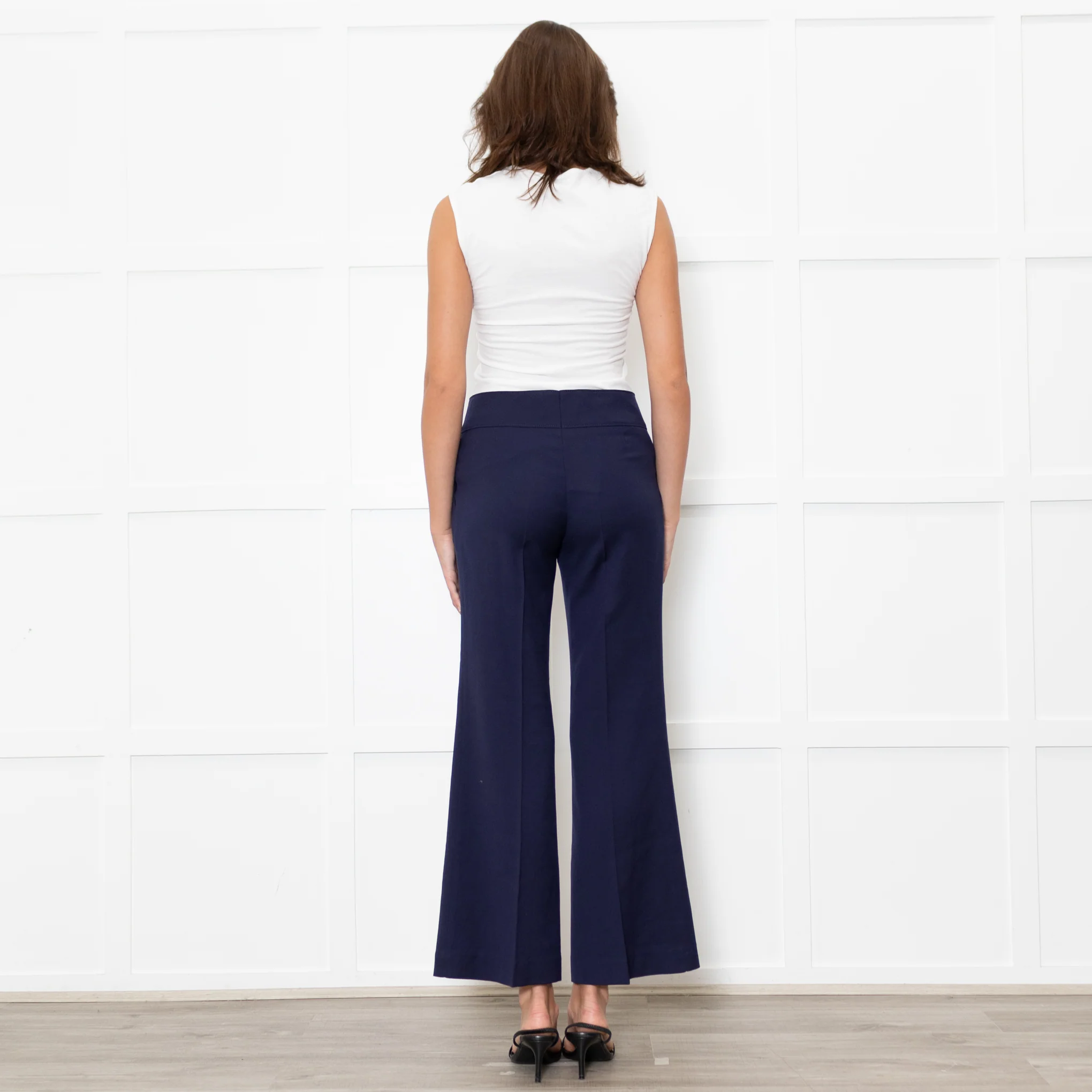 Escada Blue Flared Leg Trousers - Image 5
