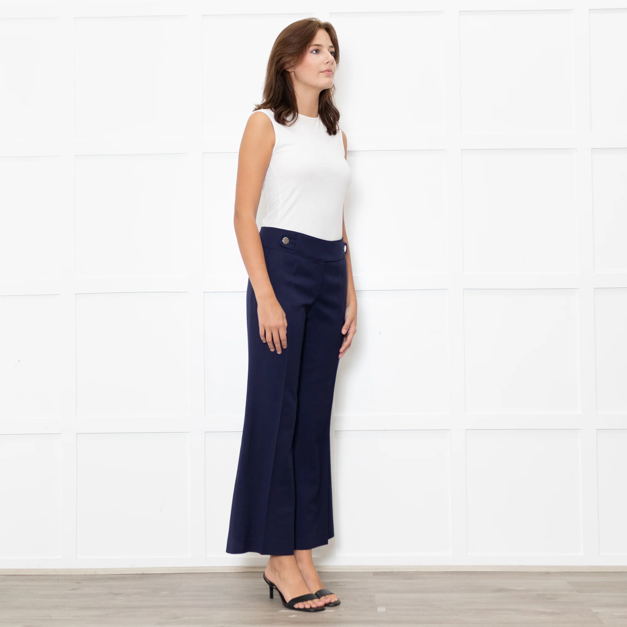Escada Blue Flared Leg Trousers - Image 7
