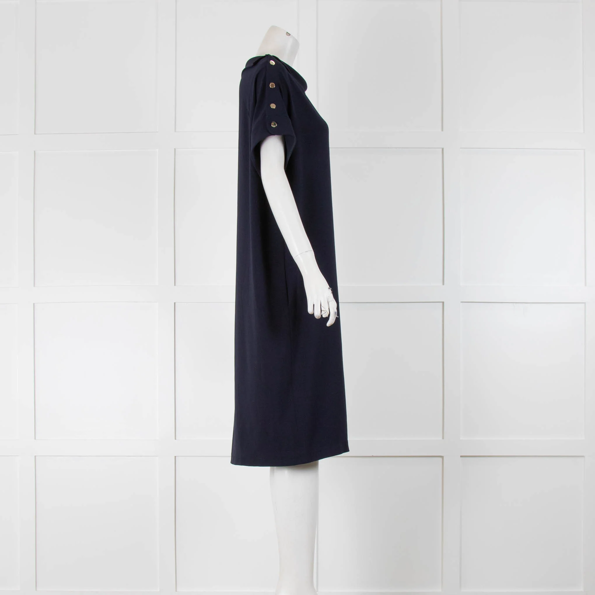 Escada Button Shoulder Shift Dress - Image 2