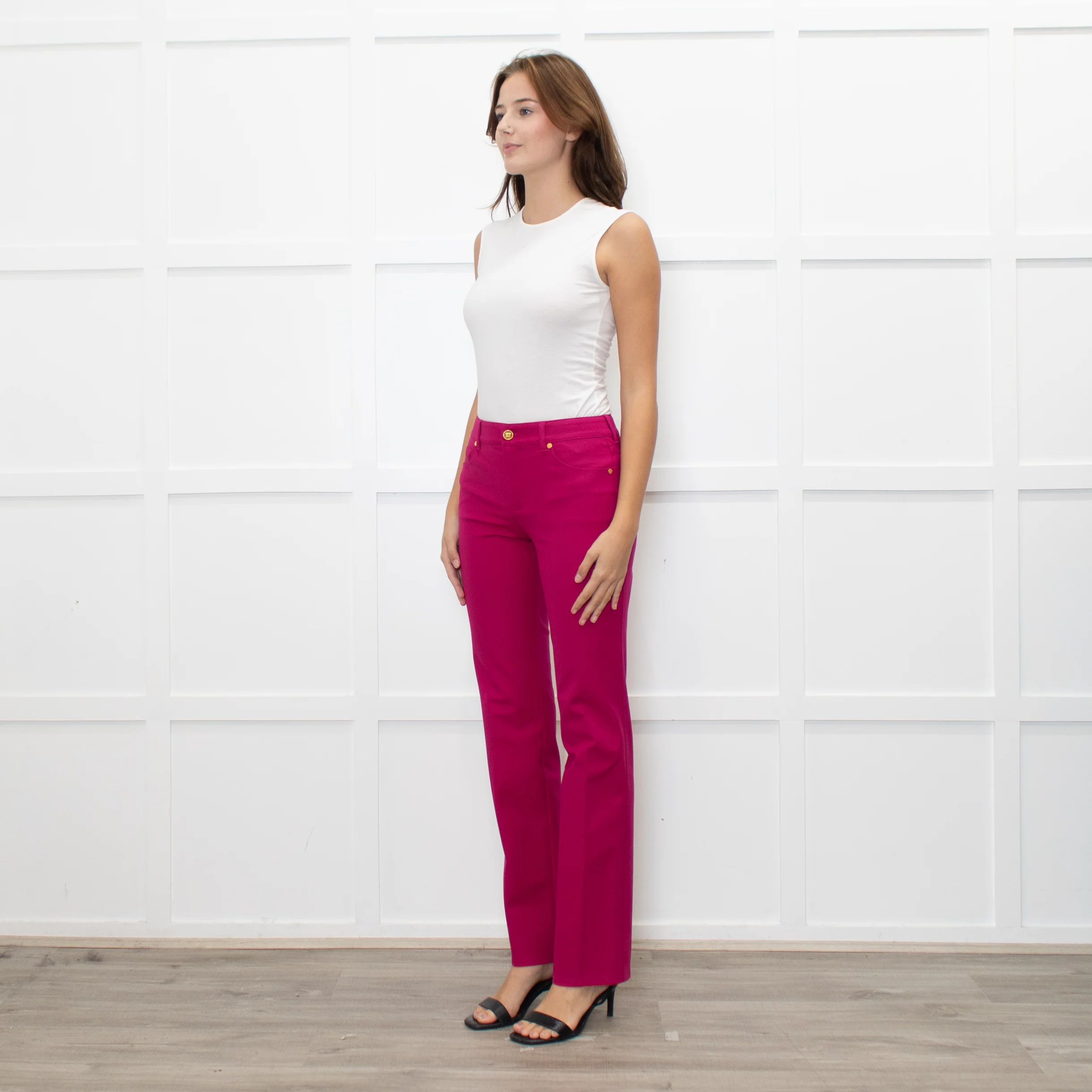Escada Magenta Pink Cotton Jeans - Image 3