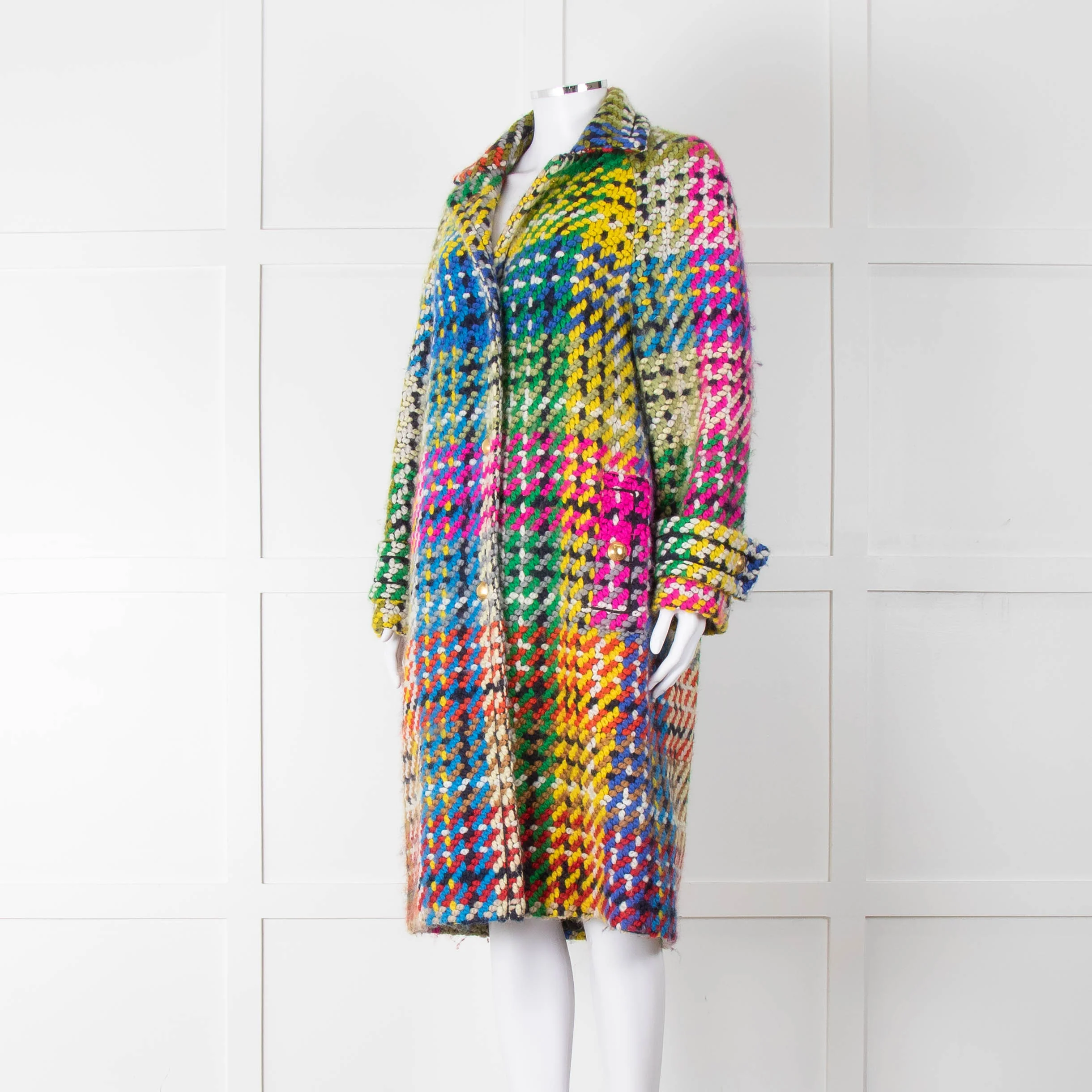 Escada Multi Colour Chunky Weave Coat - Image 7