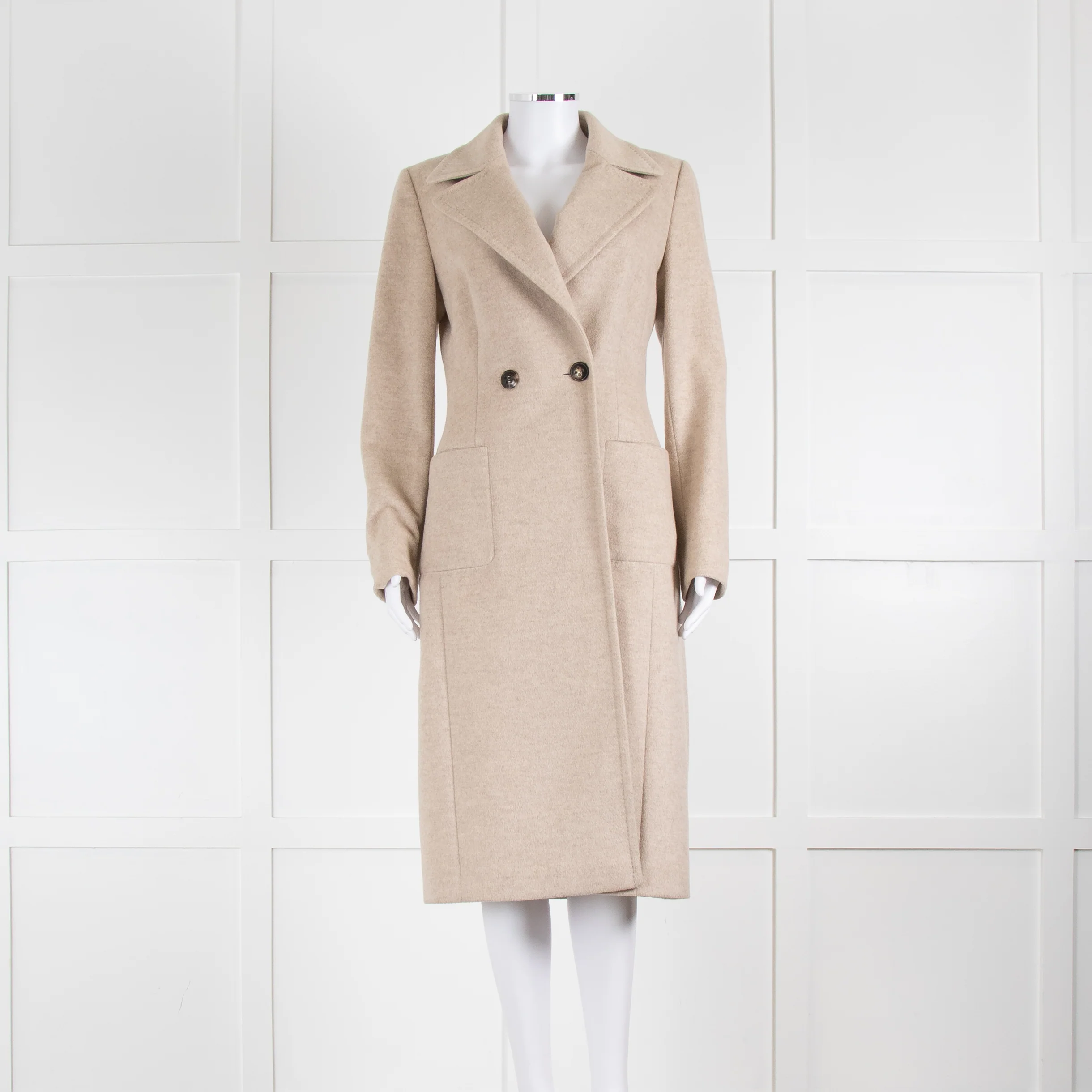 Escada Oatmeal 100% Cashmere Coat