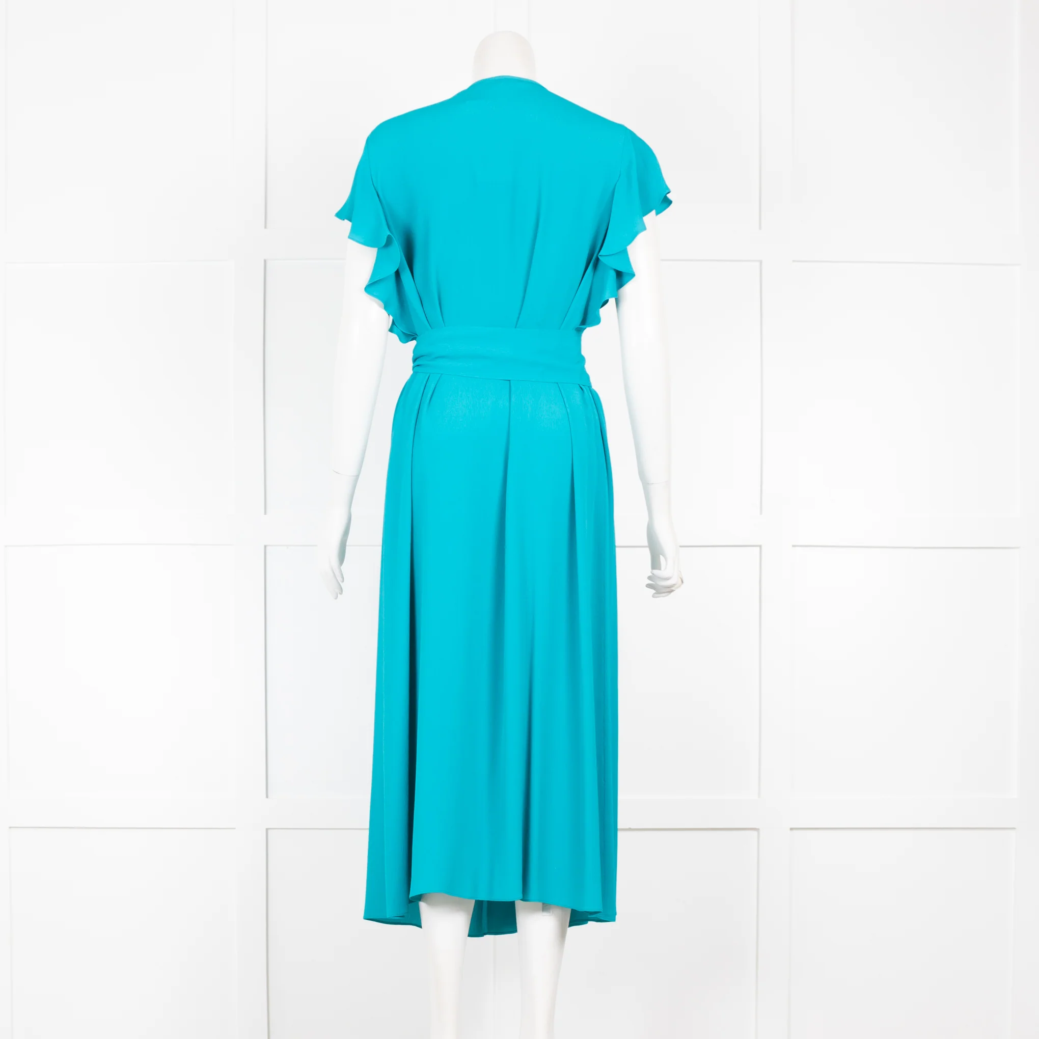 Escada Teal Crepe Maxi Dress - Image 3