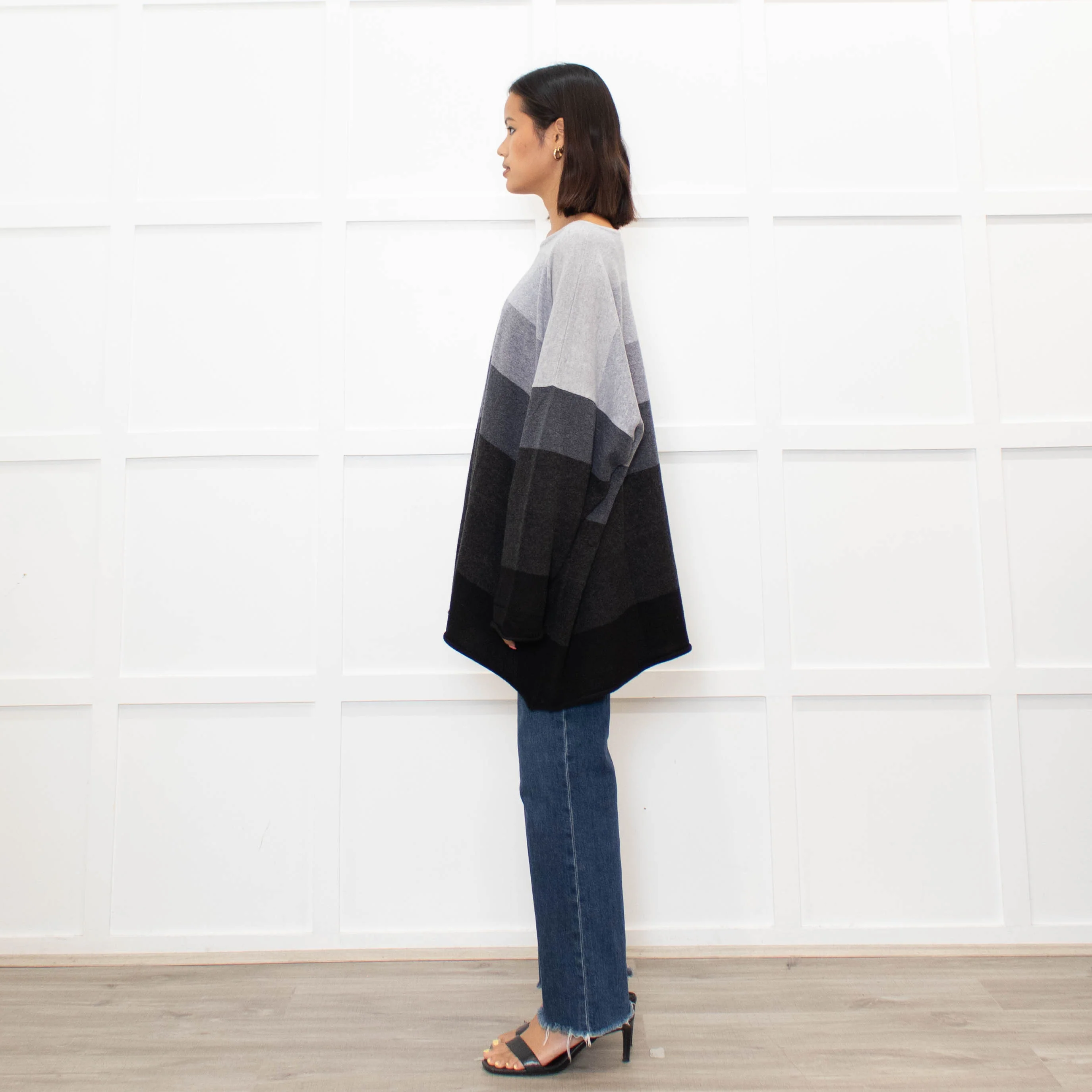 Eskandar Grey Striped Cashmere Jumper - Image 6