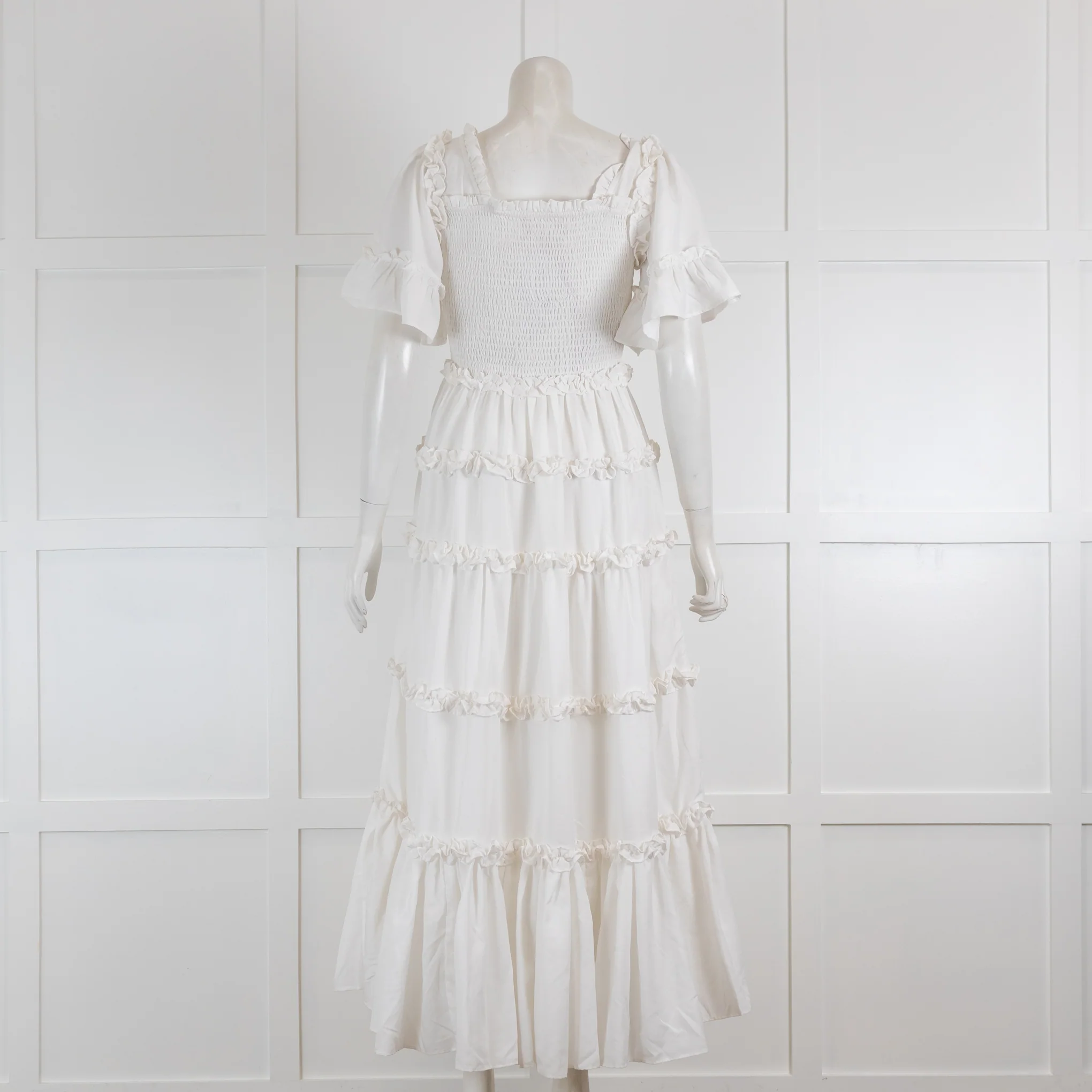 Jessakae White Smocked Frill Dress