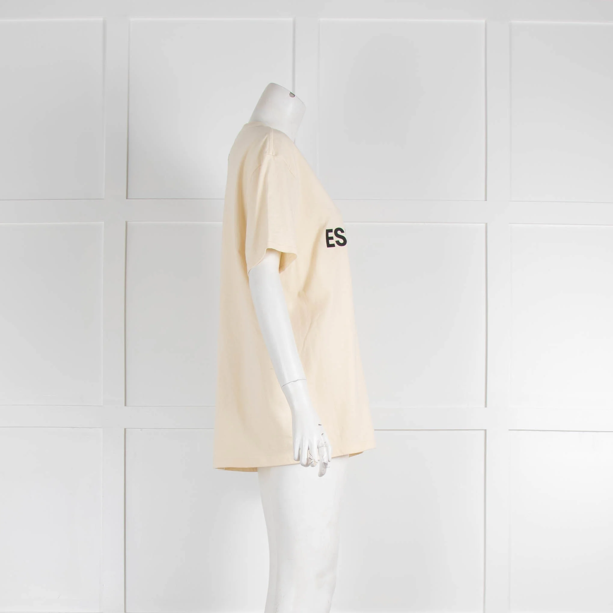 Essentials Cream Oversized T shirt - Image 2