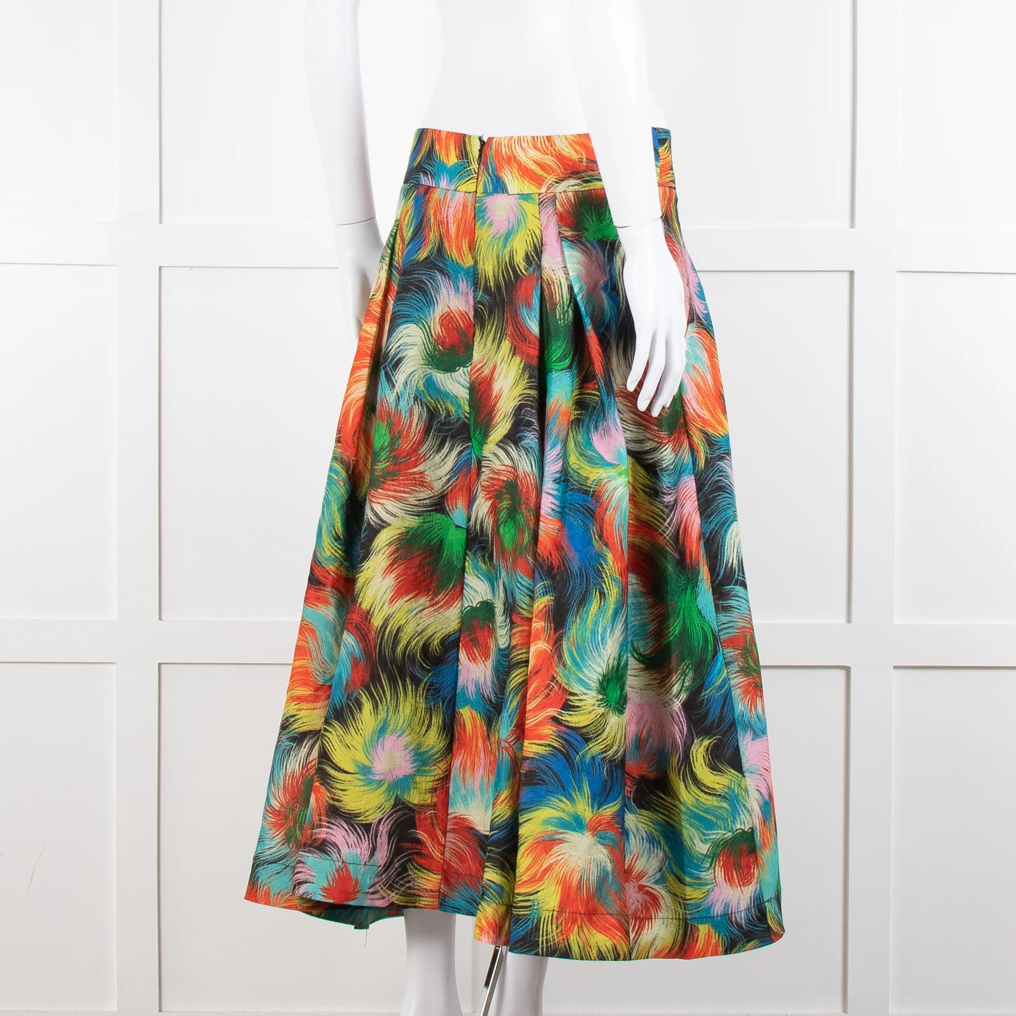 Essentiel Antwerp Blue, Red and Yellow Patterned Midi Skirt - Image 4