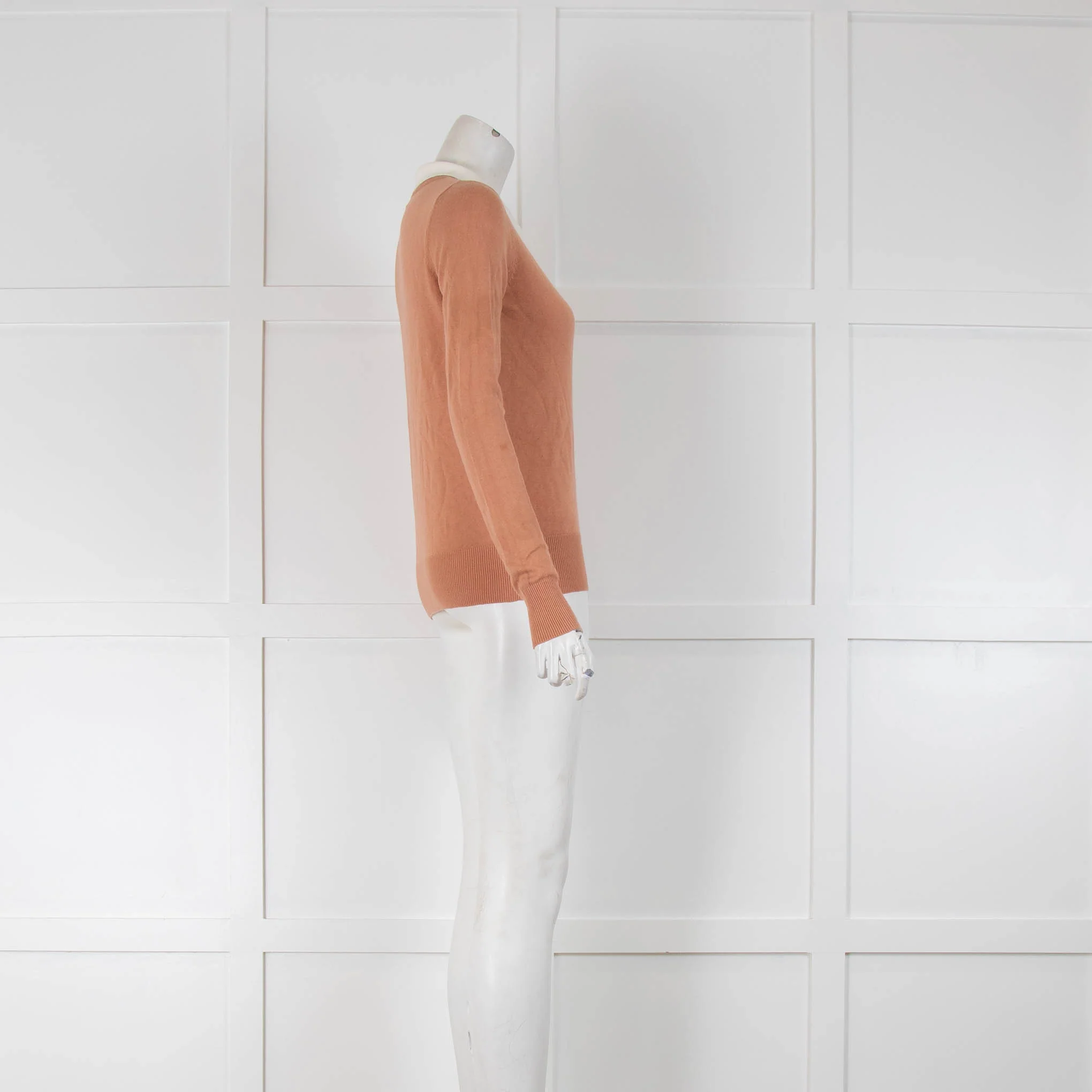 Essentiel Antwerp Collared Peach Fine Knit Jumper - Image 2