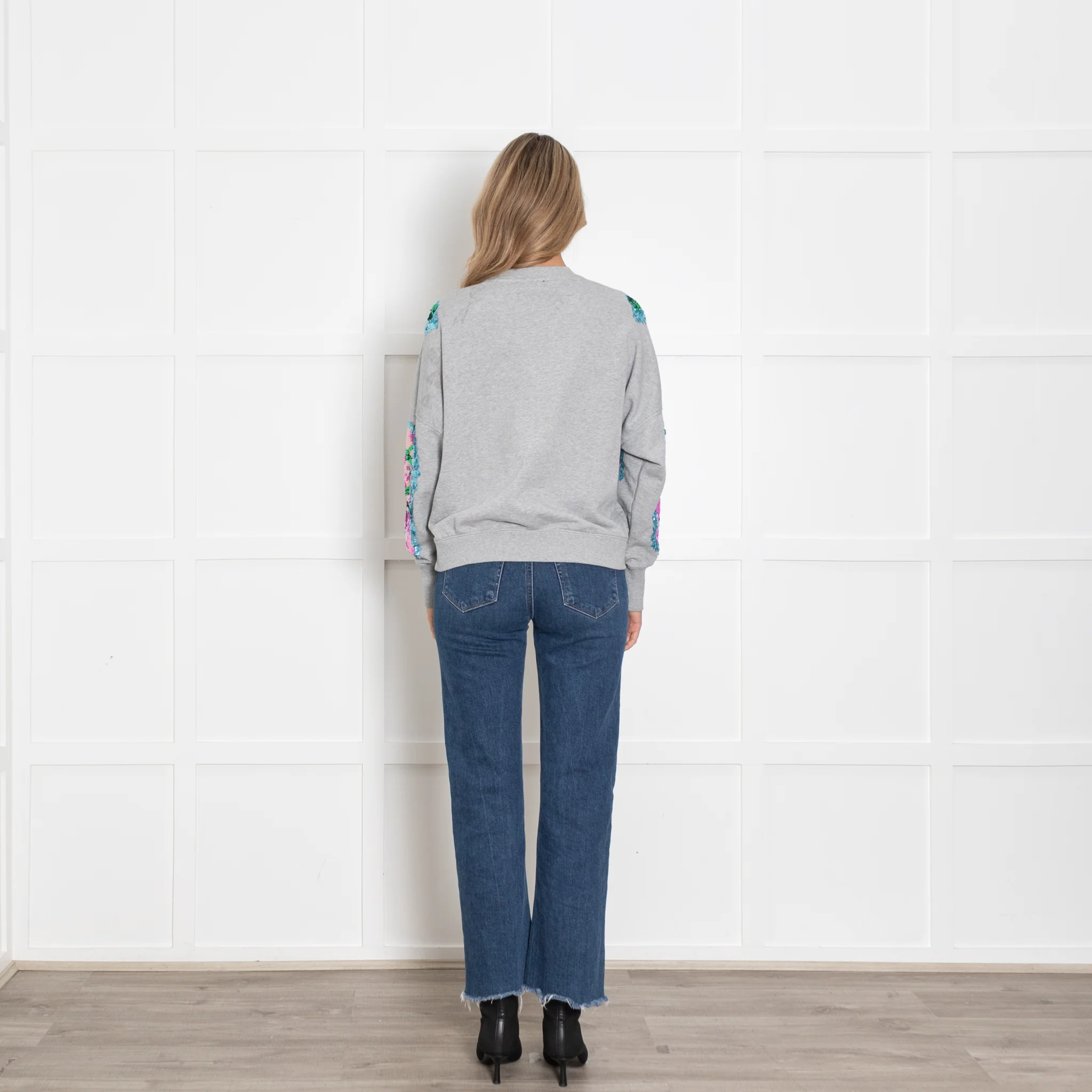 Essentiel Antwerp Grey Embellished Sweatshirt - Image 5